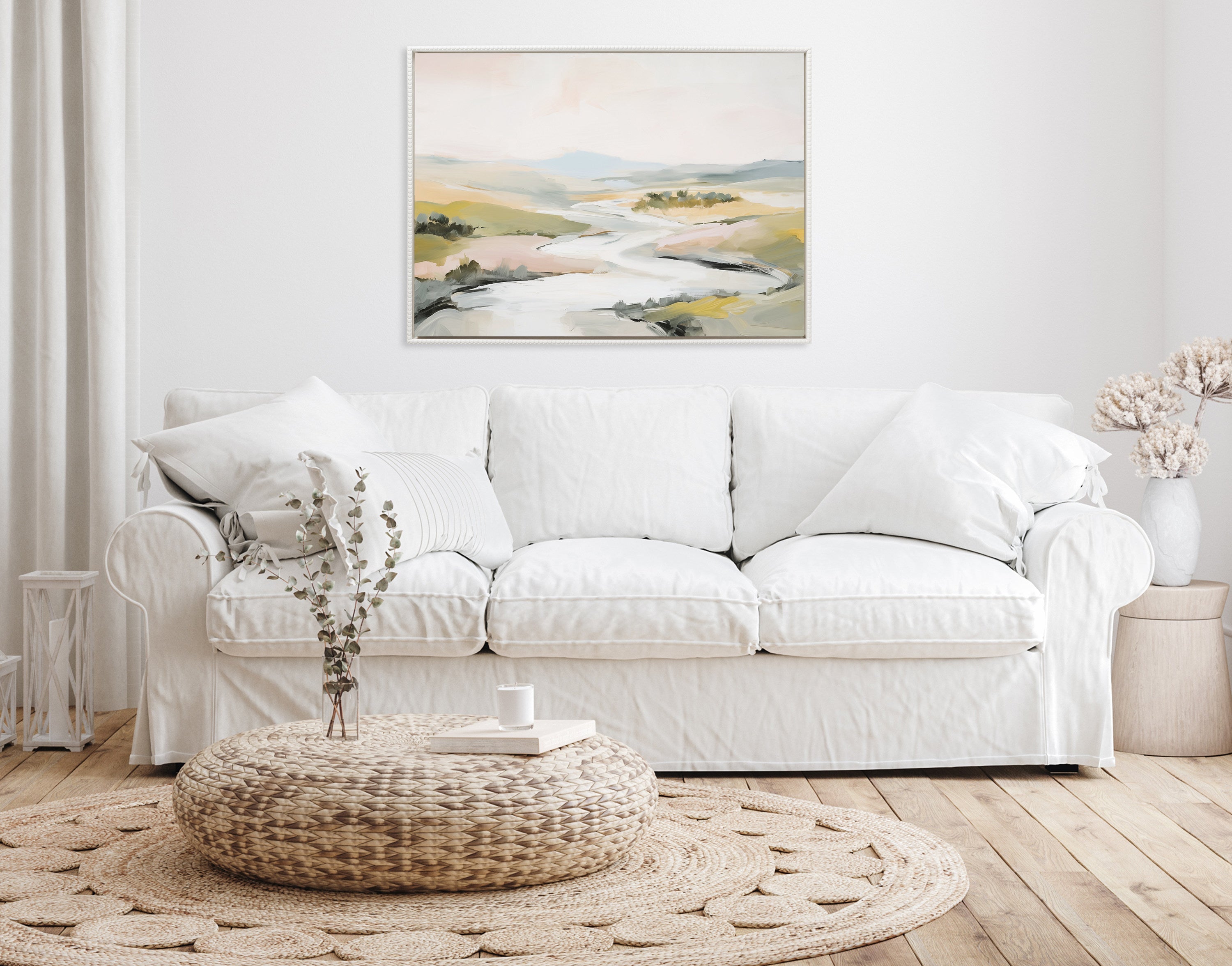 Sylvie Beaded Tranquil Landscape II Framed Canvas by Amy Lighthall