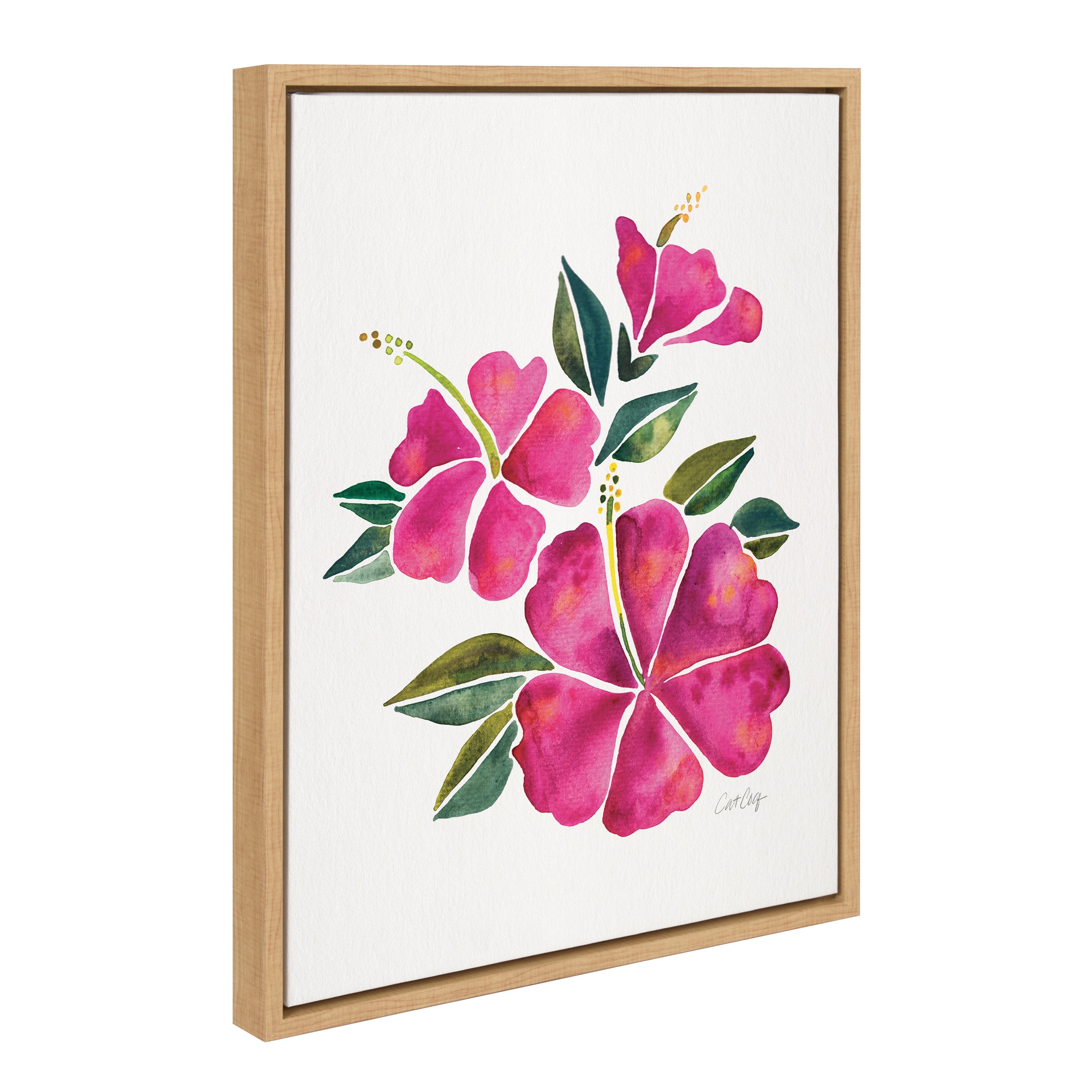 Sylvie Hibiscus Bloom Fuchsia Framed Canvas by kateandlaurel - product image 9 for Resin Society
