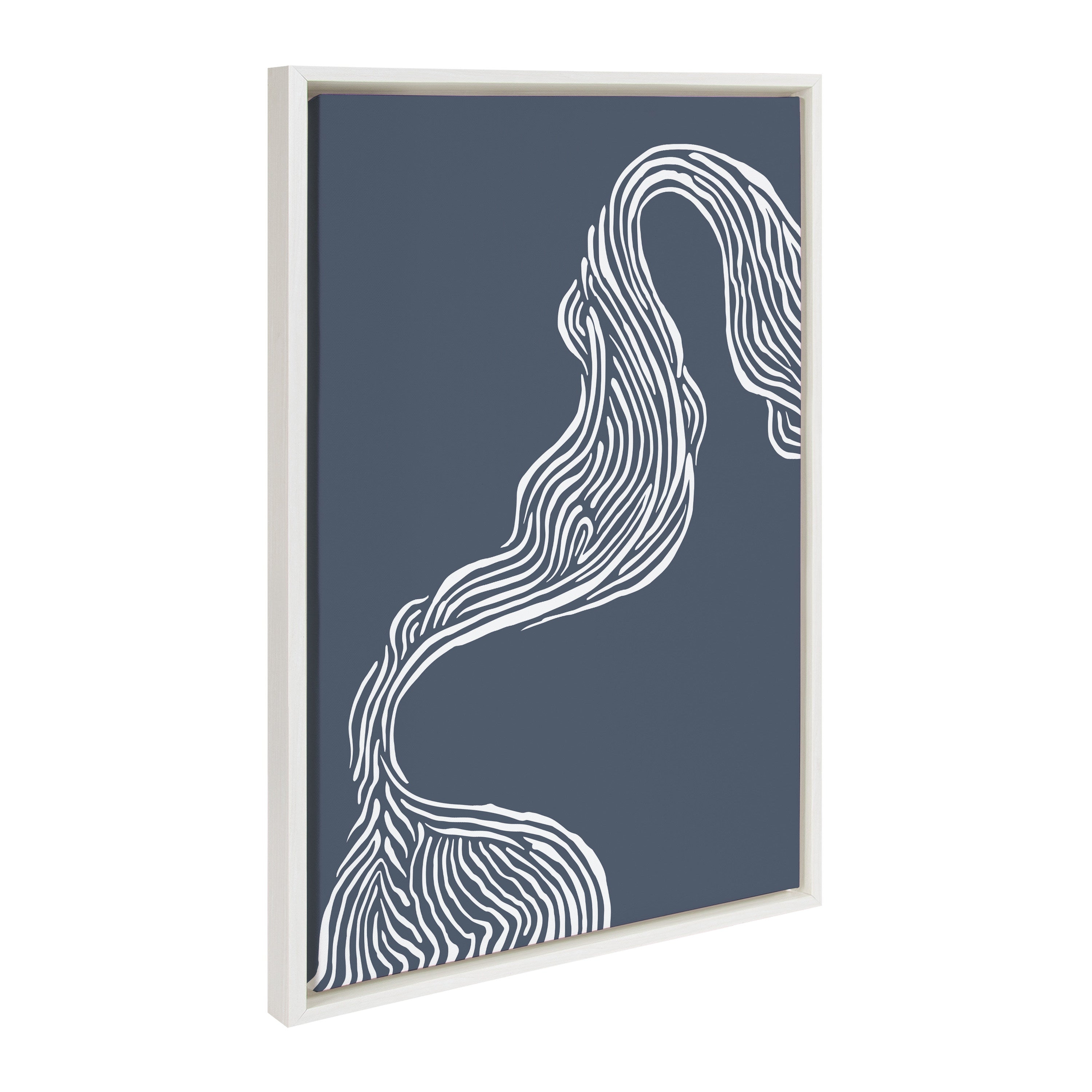 Sylvie Rich Blue Abstract River Framed Canvas by kateandlaurel - product image 6 for Resin Society