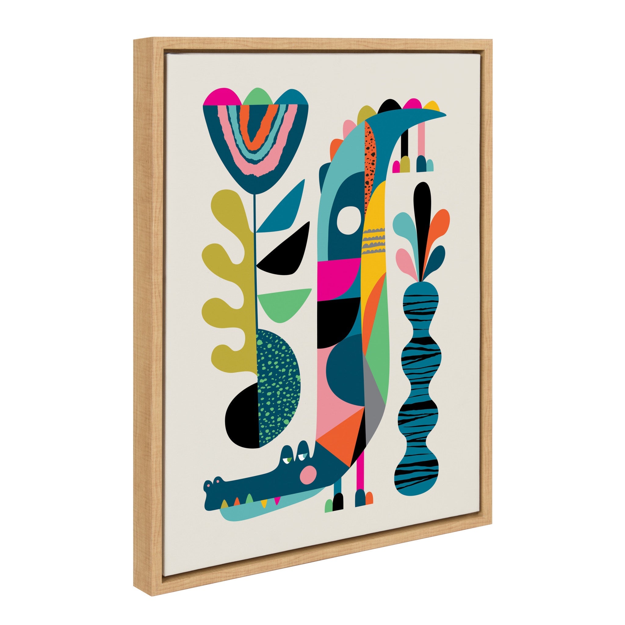 Sylvie Crocodile Framed Canvas by kateandlaurel - product image 2 for Resin Society