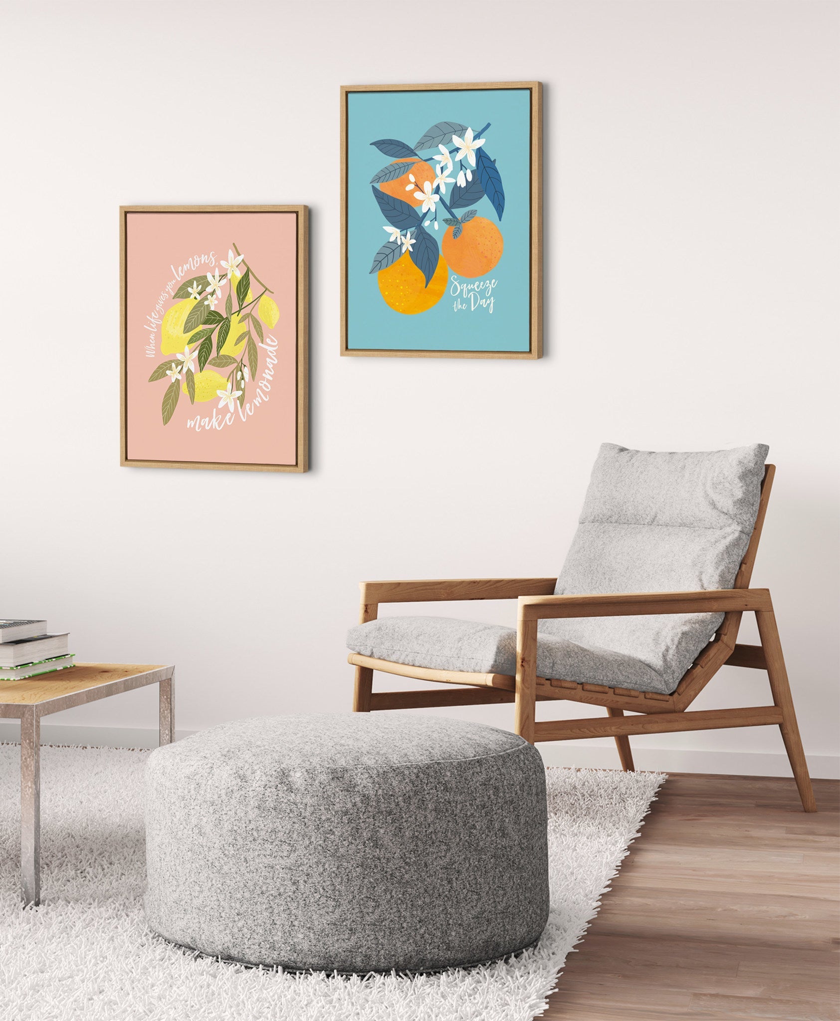 Sylvie 551 Oranges Framed Canvas by Mia Charro by kateandlaurel - product image 9 for Resin Society