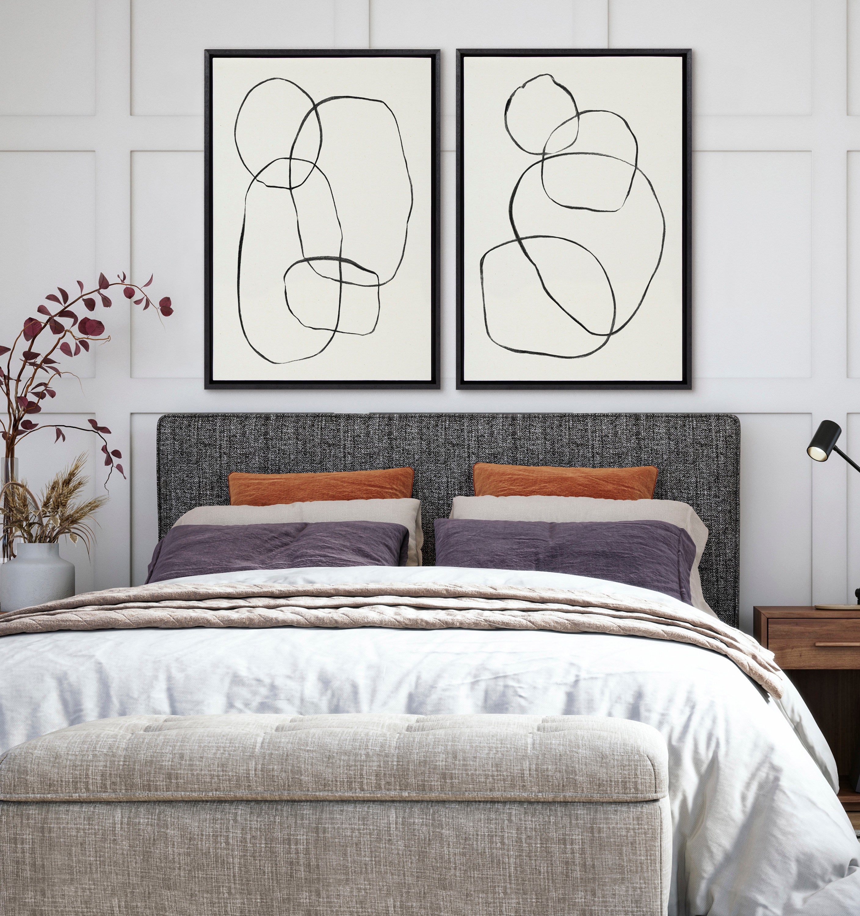 Sylvie Going in Circles Framed Textured Canvas Set