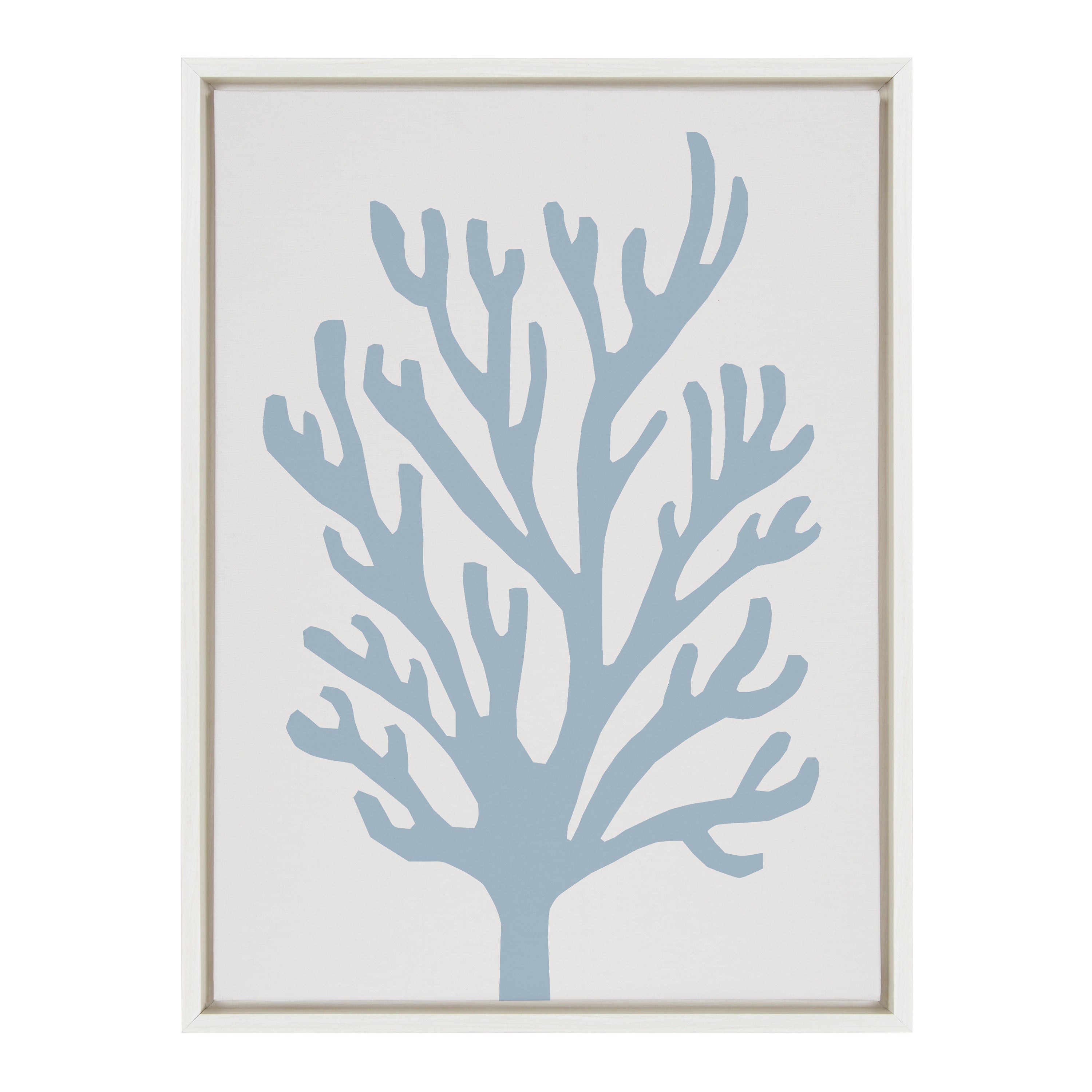 Sylvie Abstract Coral Ocean Blue Framed Canvas by kateandlaurel - product image 8 for Resin Society