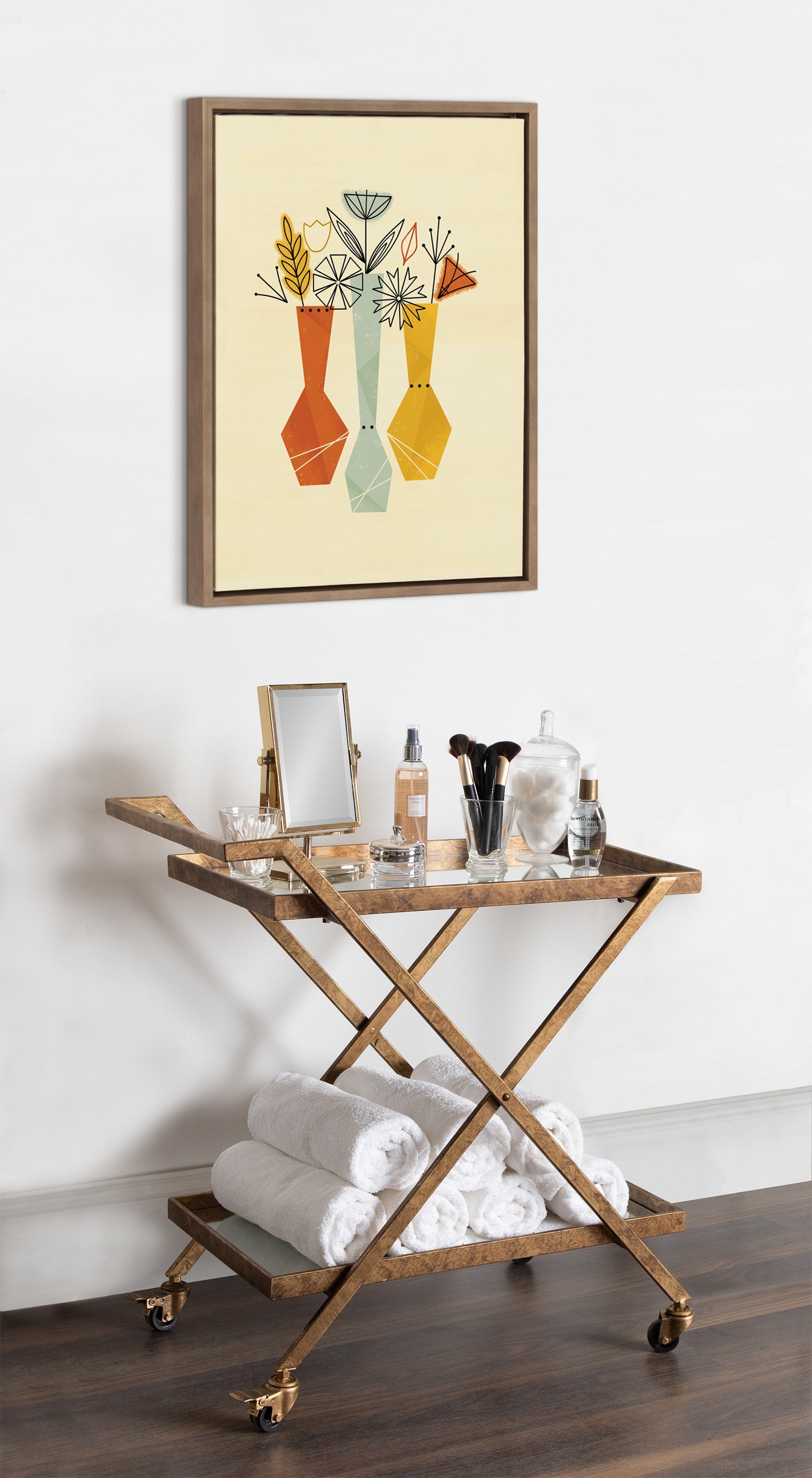 Sylvie Flowers Framed Canvas by kateandlaurel - product image 4 for Resin Society
