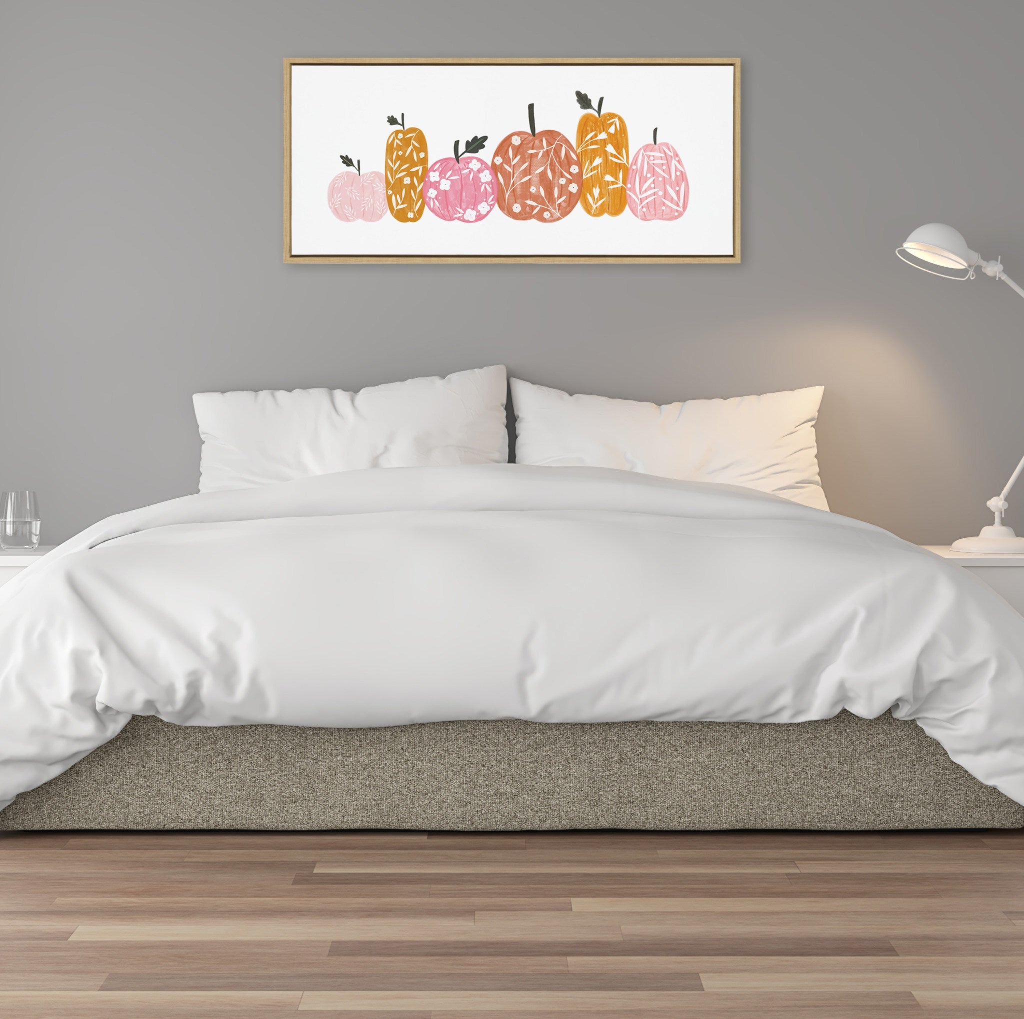 Sylvie Crafted Pumpkins Framed Canvas by Duchess Plum