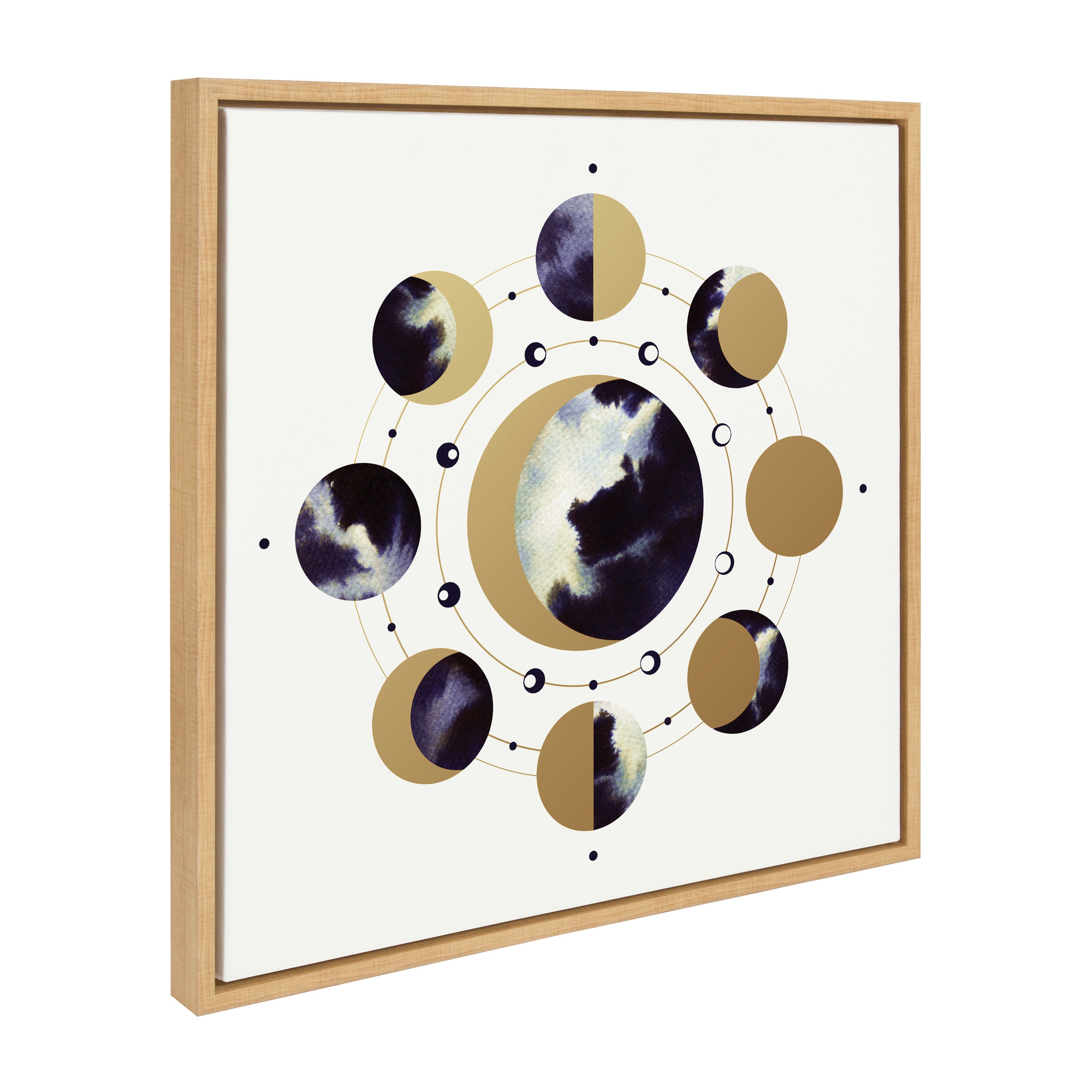 Sylvie Lunar Light framed canvas art with modern abstract moon design by Faryn Hughes