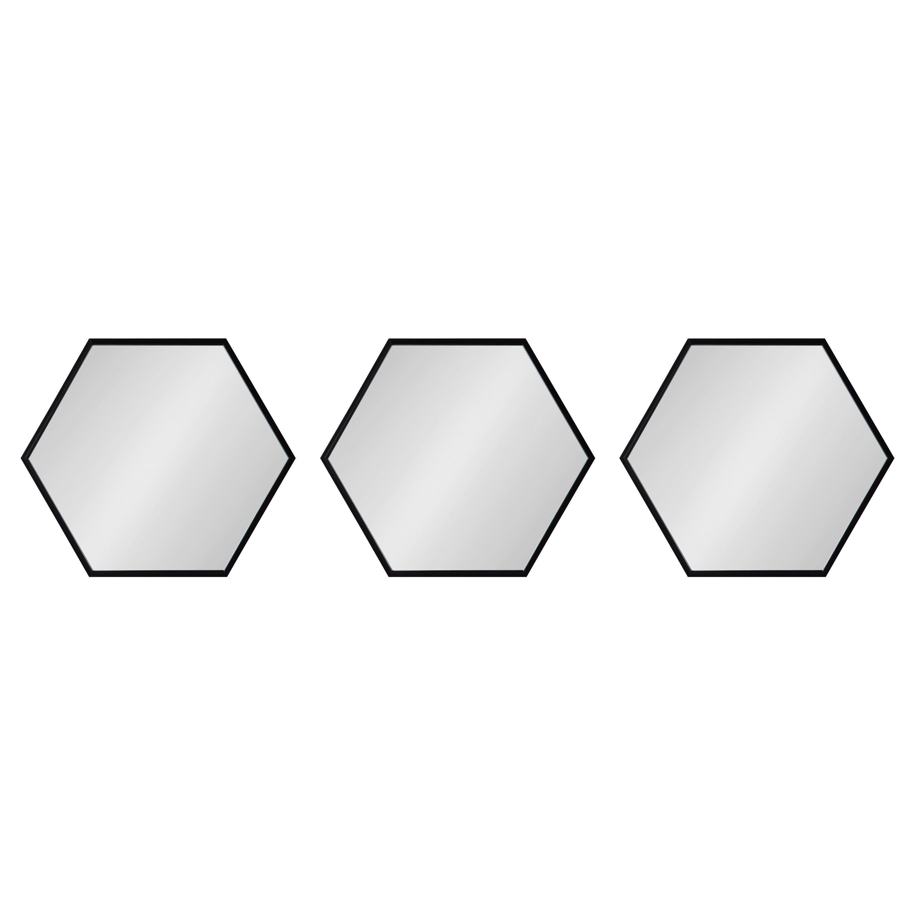 Rhodes Framed Hexagon Wall Mirror Set by kateandlaurel - product image 3 for Resin Society