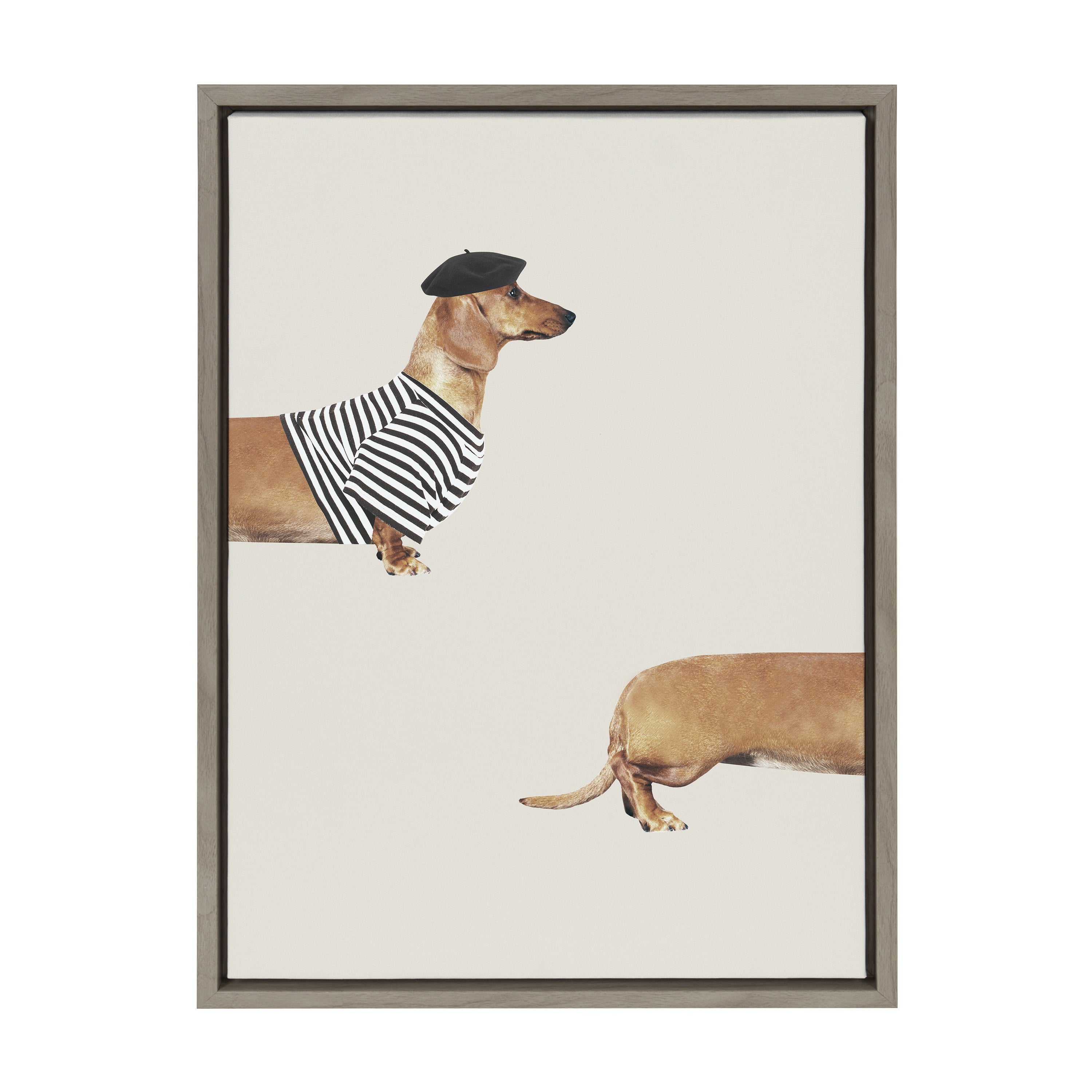 Sylvie Long Dog Framed Canvas by July Art Prints