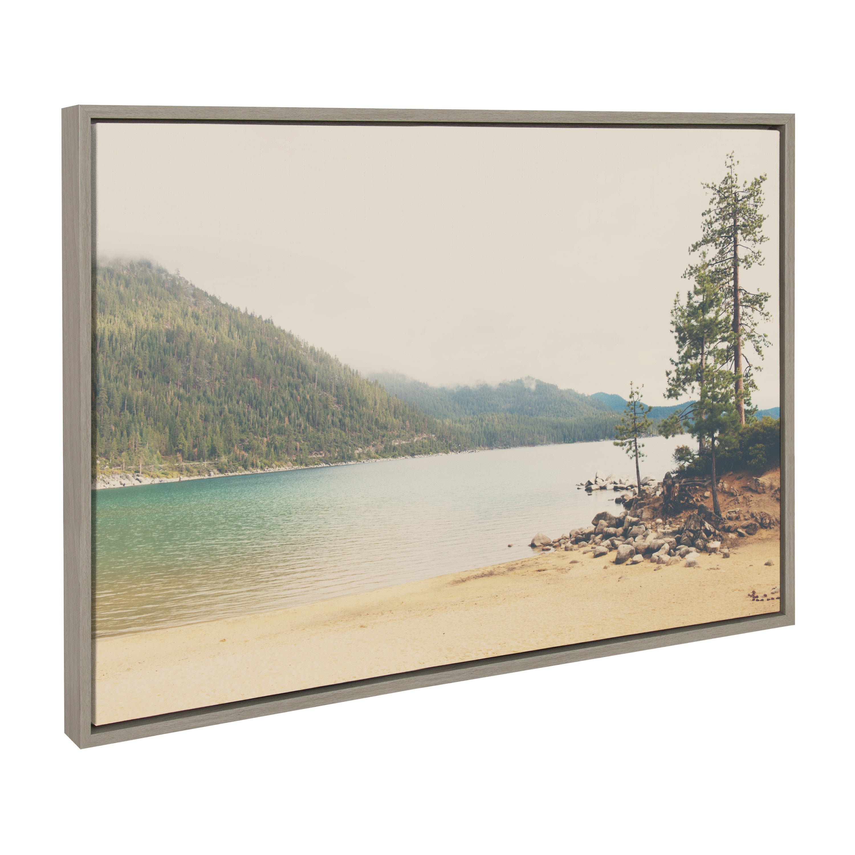Sylvie Lake Tahoe California Mountain Sand Harbor Framed Canvas by kateandlaurel - product image 12 for Resin Society
