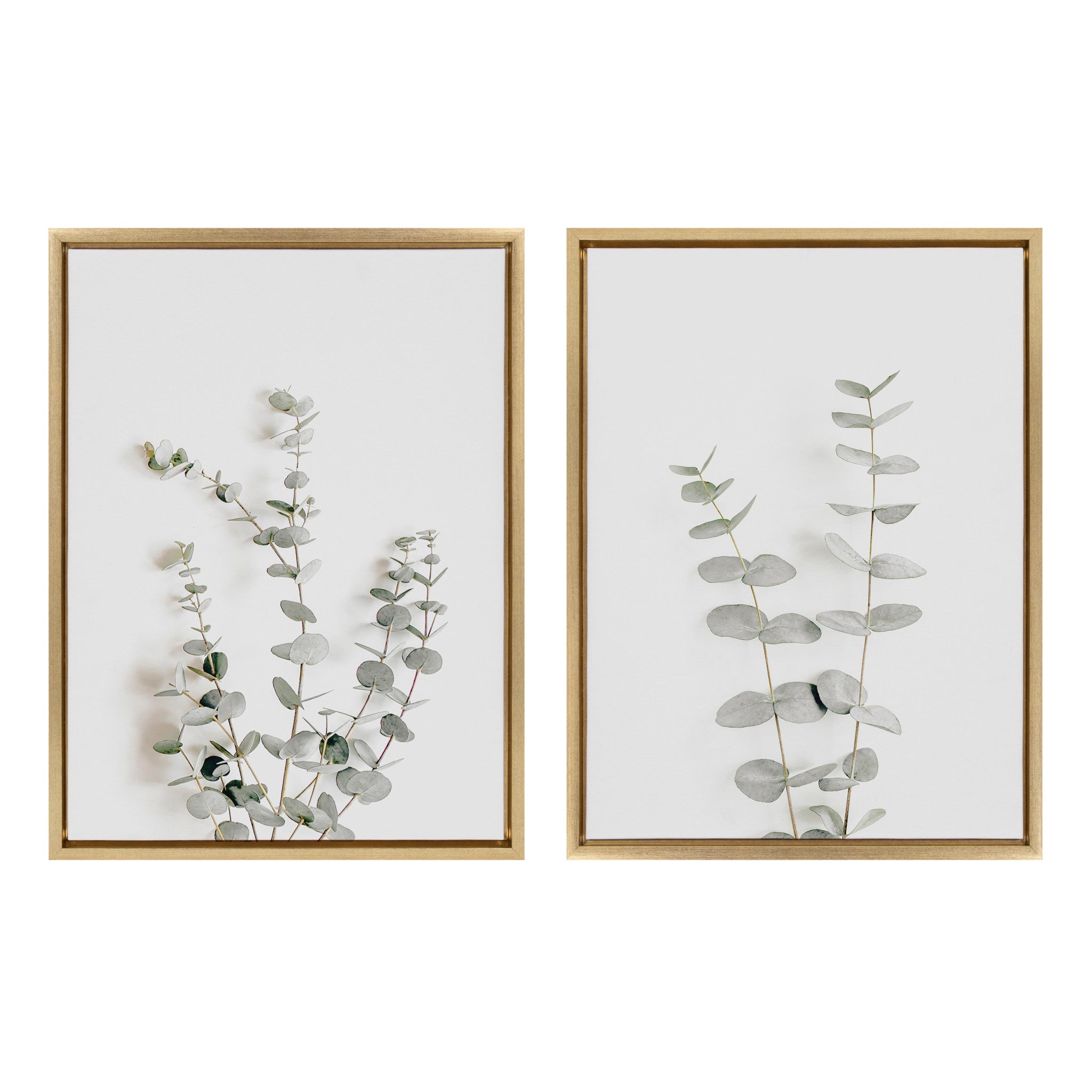 Sylvie Neutral Botanical Print No 3 and 4 Framed Canvas by The Creative by kateandlaurel - main product image for Resin Society