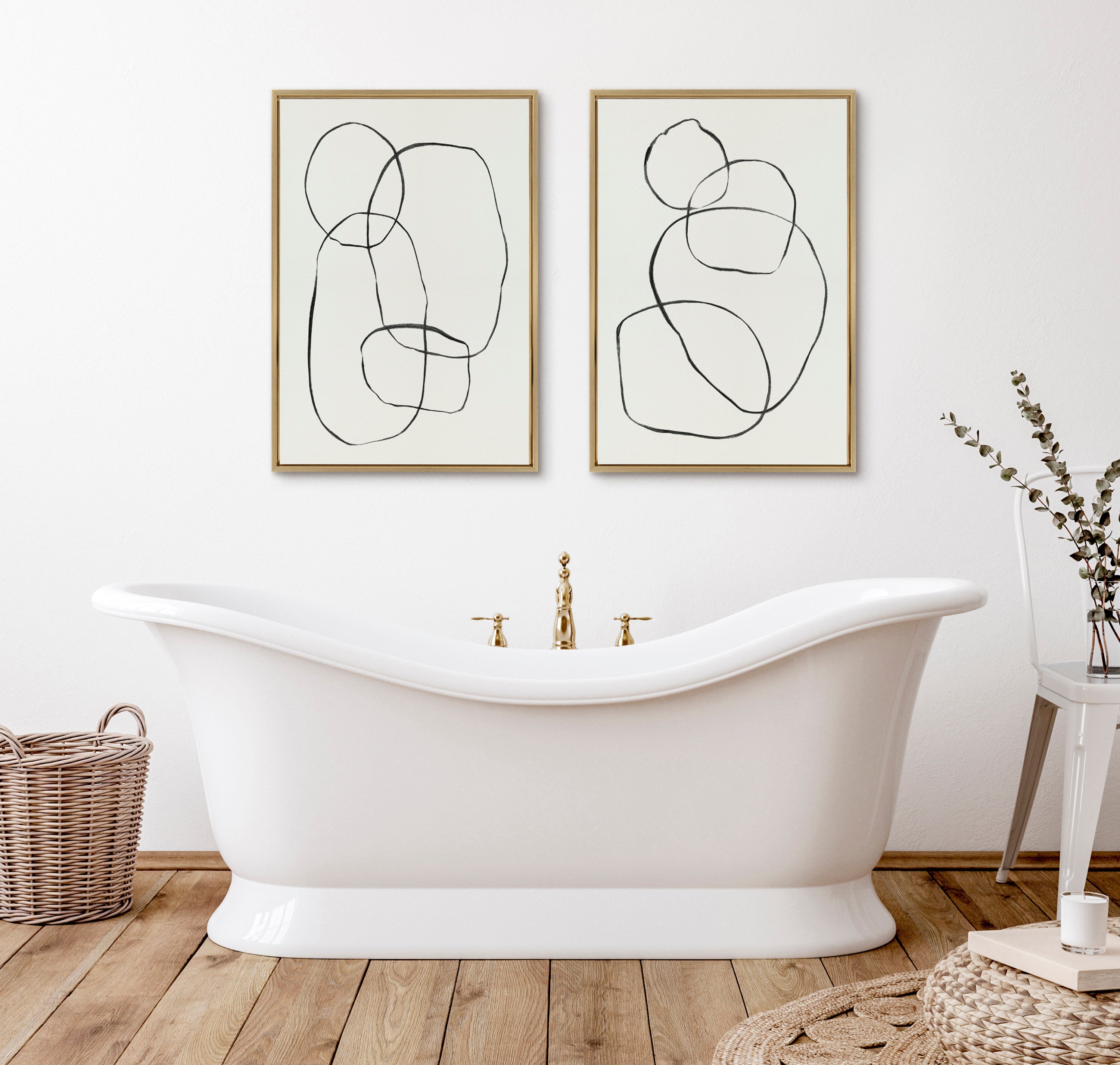Sylvie Going in Circles Framed Textured Canvas Set
