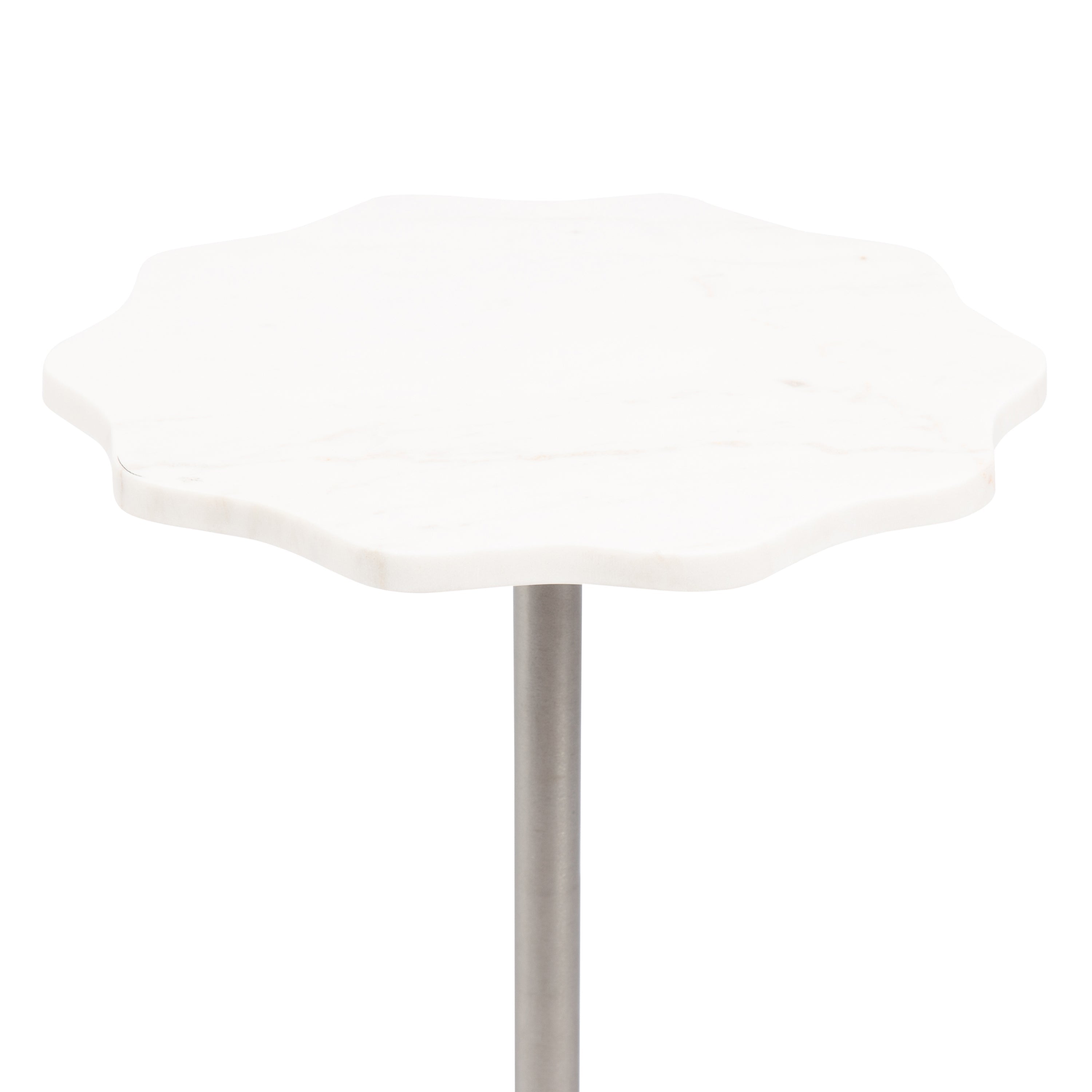 Sanzo Scalloped Marble and Metal Table