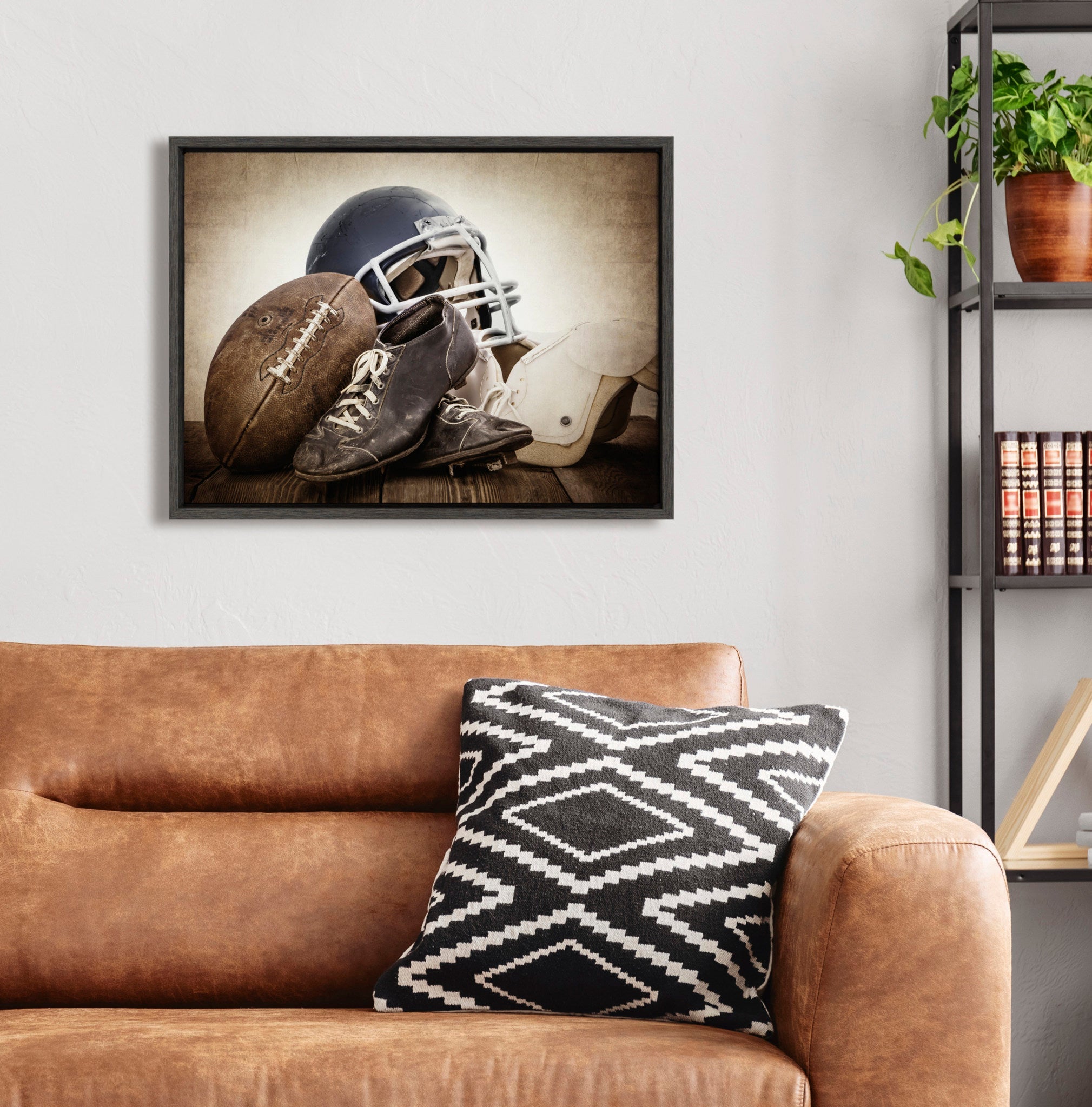 Sylvie Vintage Football Gear Framed Canvas by kateandlaurel - product image 8 for Resin Society