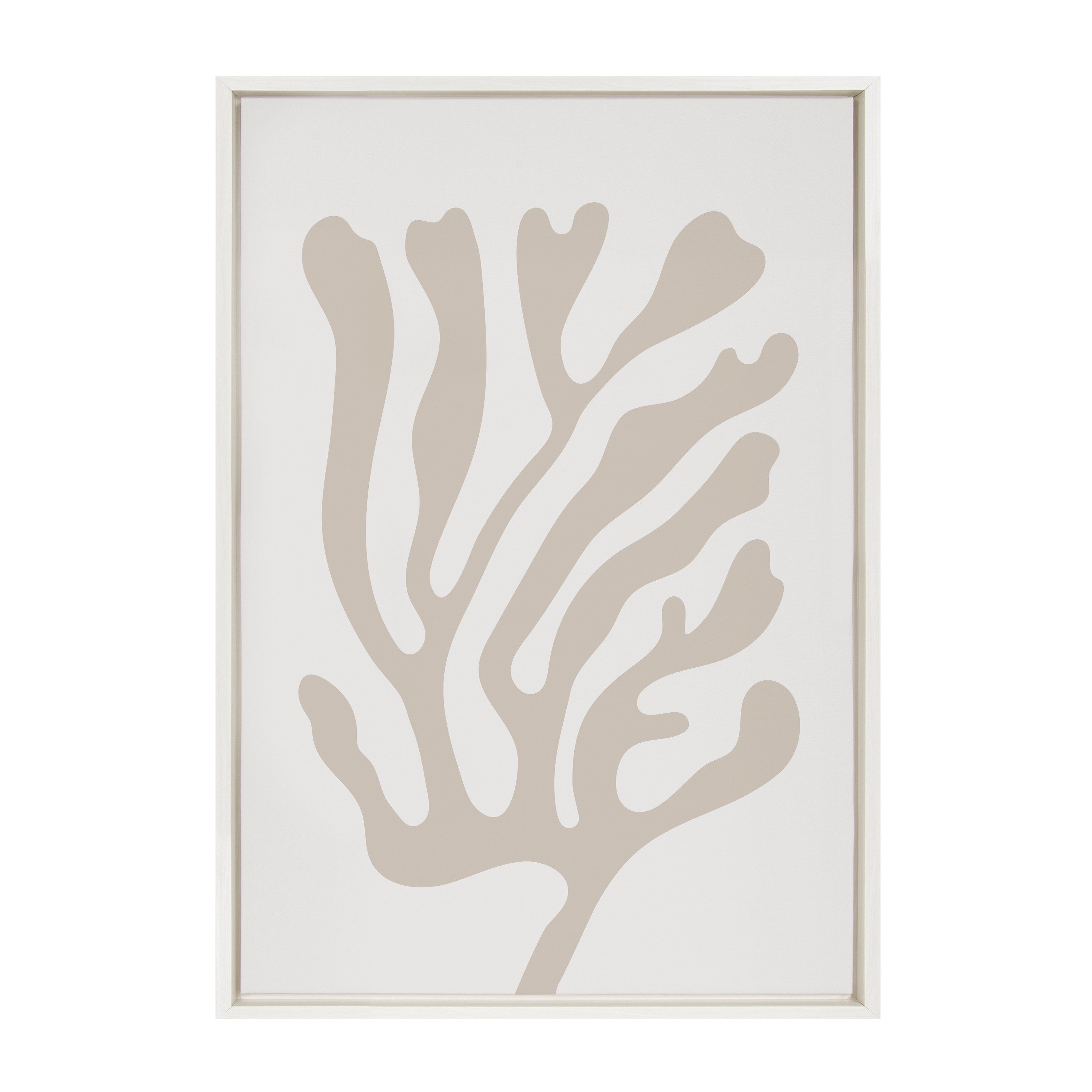Sylvie Abstract Coral Coastal Beige Framed Canvas by kateandlaurel - product image 2 for Resin Society