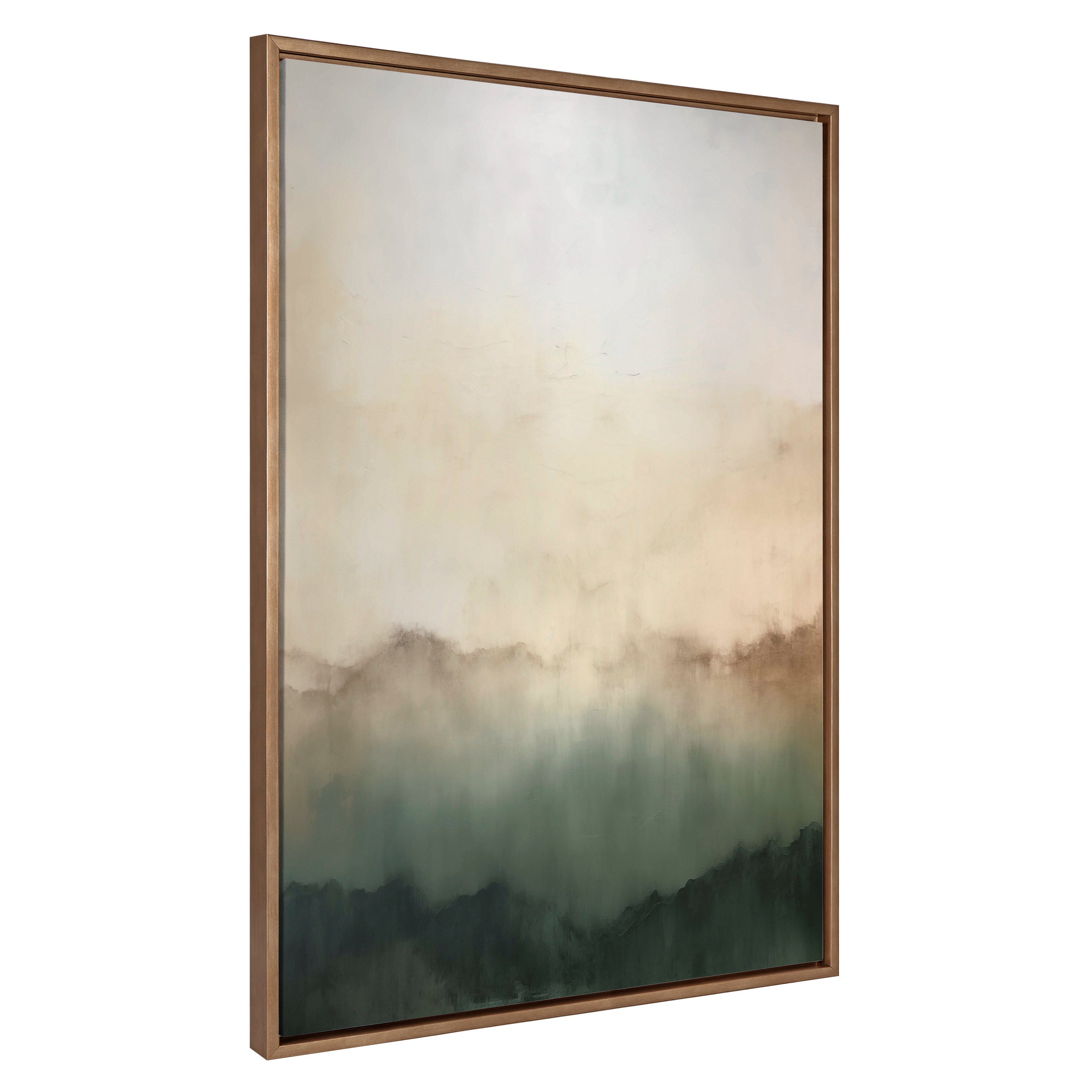 Sylvie Green Mountain Abstract I Framed Canvas by Amy Lighthall