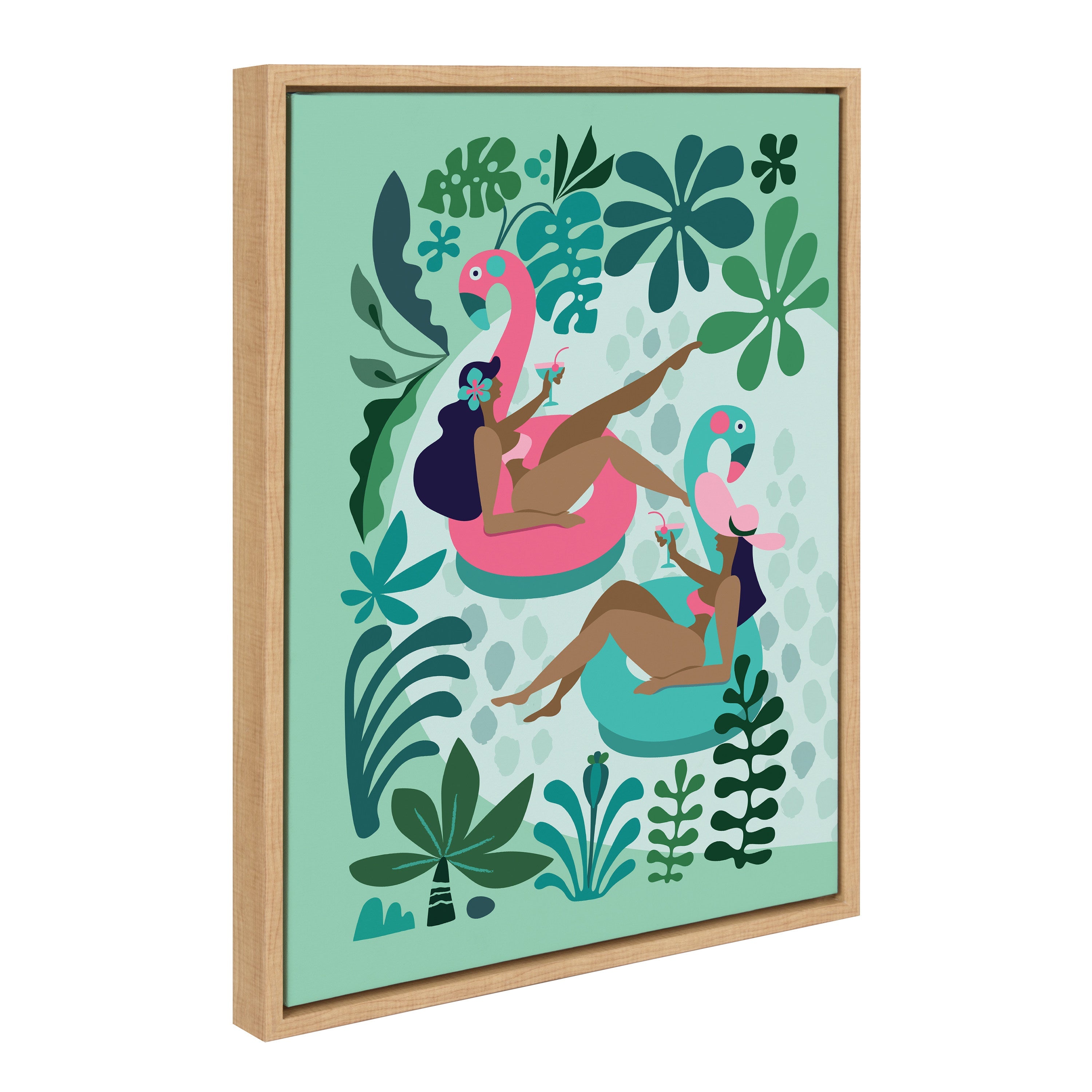 Sylvie Mid Century Modern Girl Friends Framed Canvas by kateandlaurel - product image 10 for Resin Society