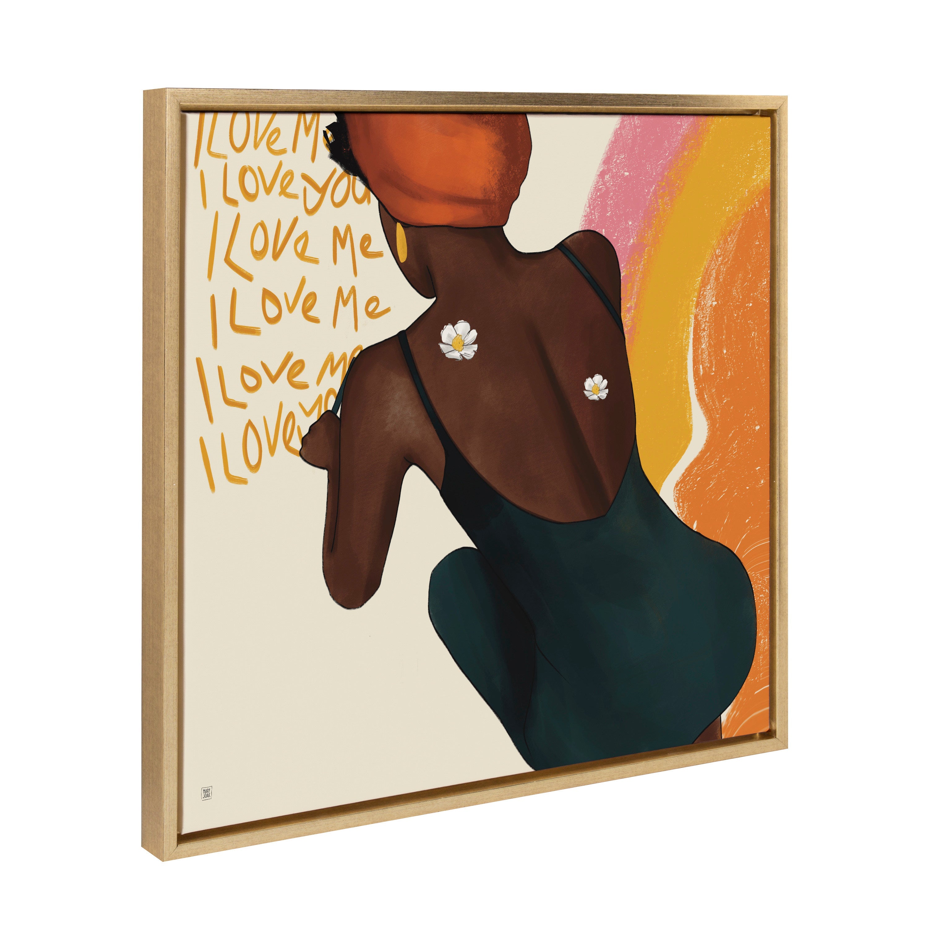 Sylvie I Love Me I Love You Framed Canvas by kateandlaurel - product image 2 for Resin Society