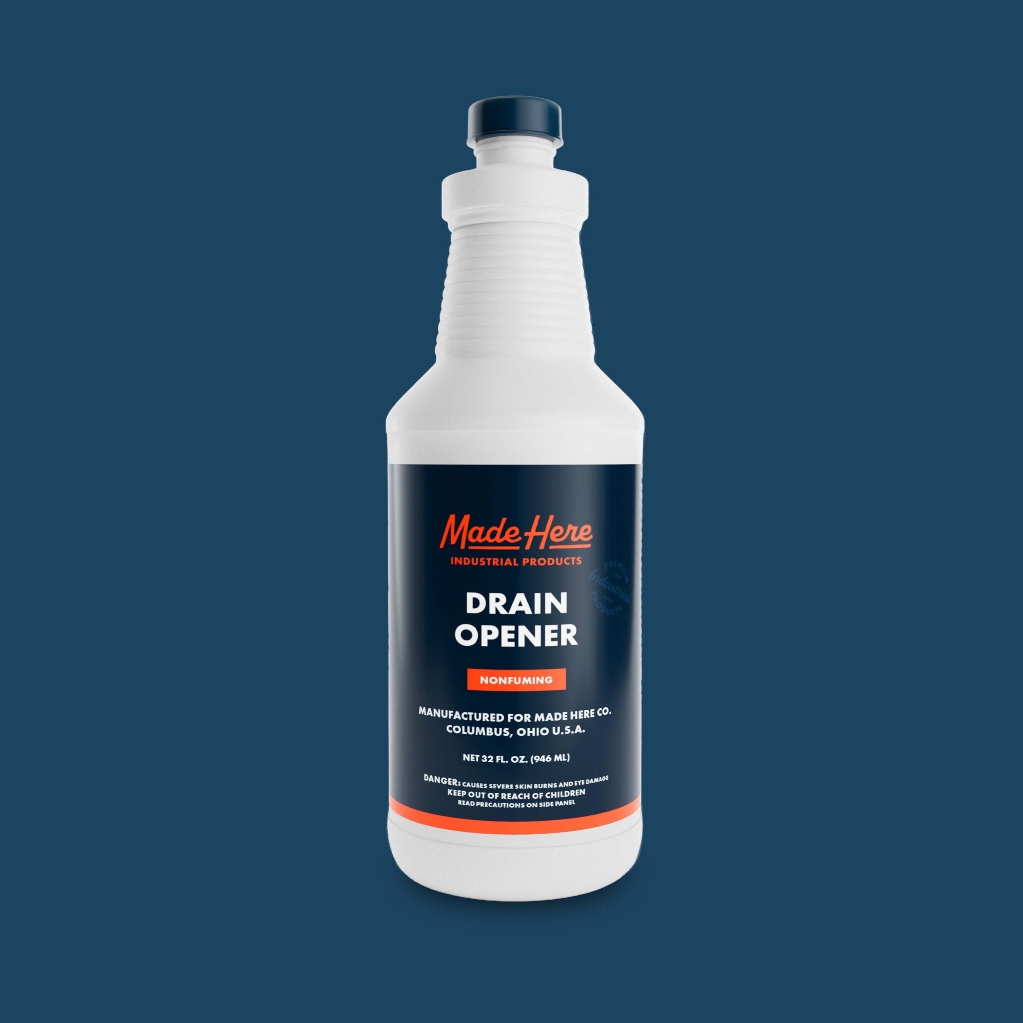 Bottles of Quick-Acting Liquid Drain Opener by Made Here Industrial Products