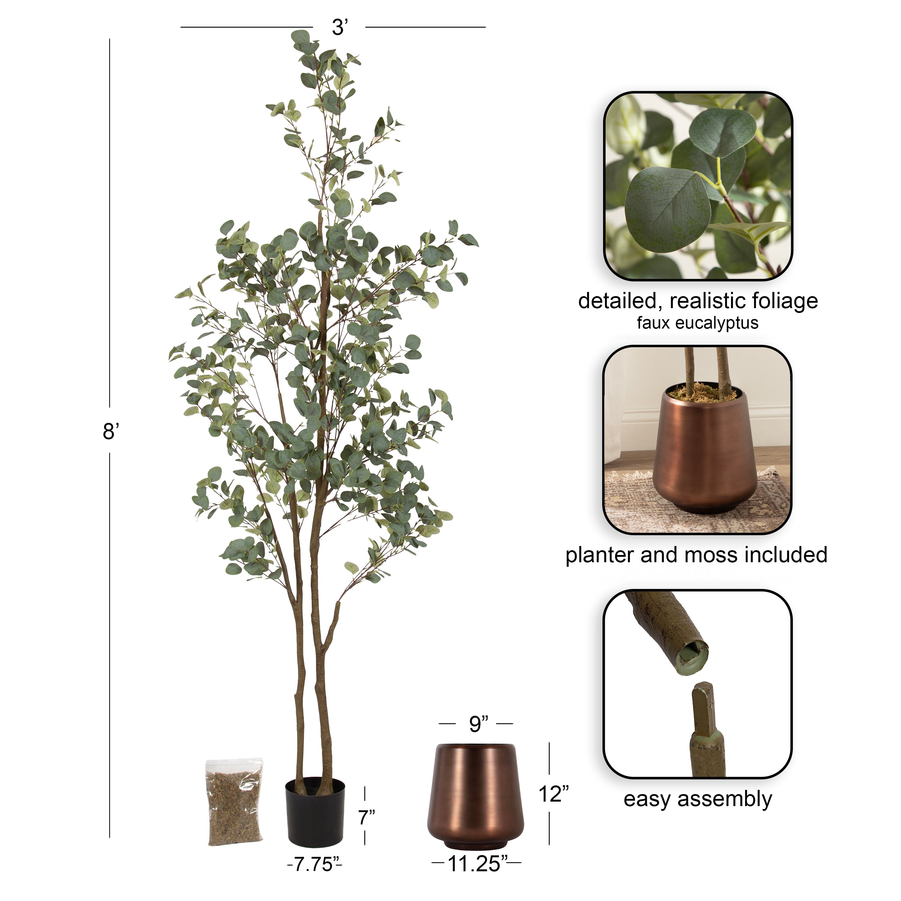 Eudora Faux Eucalyptus Tree - Kate and Laurel