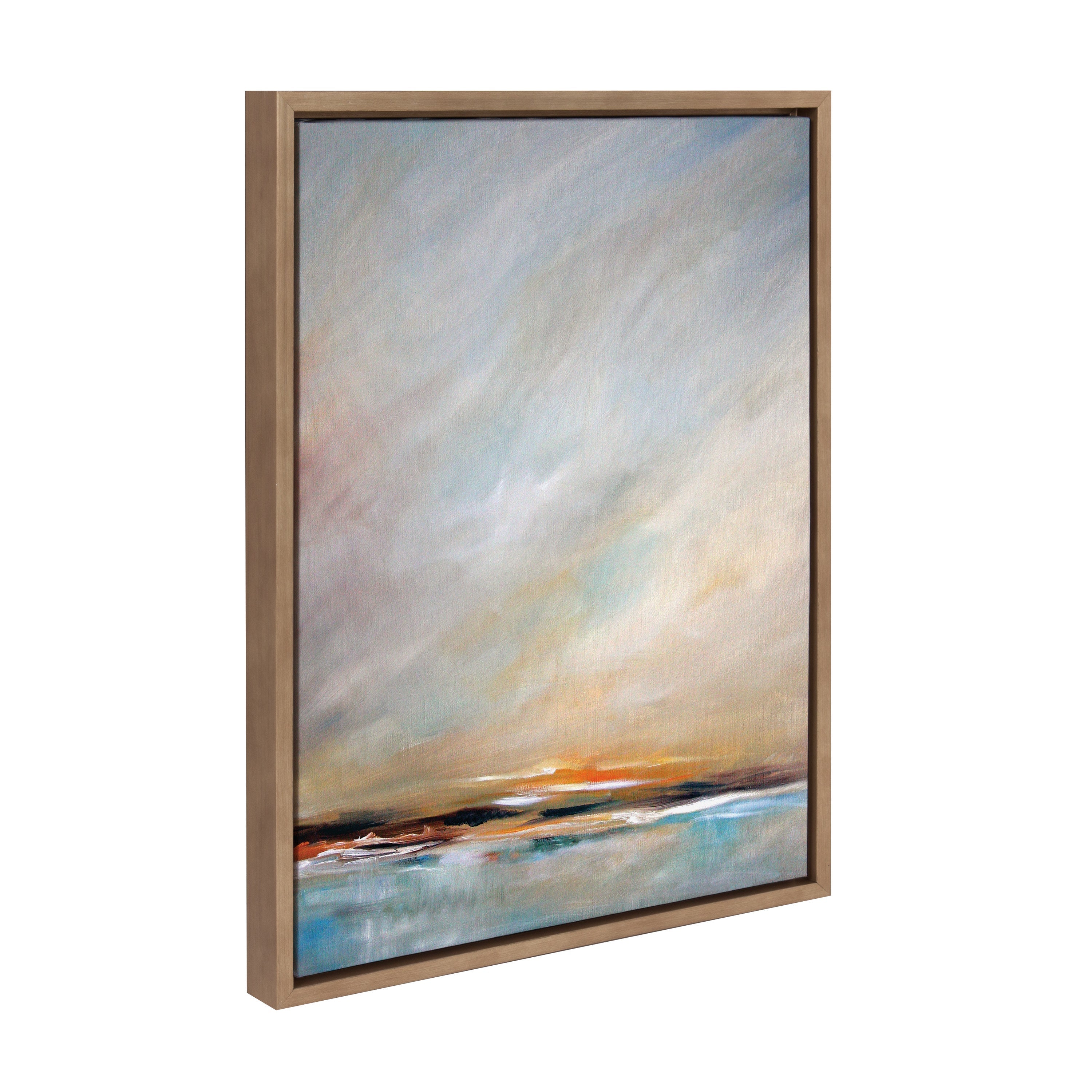Sylvie Day's End framed canvas art showing soft brushstrokes and calming tones in a room setting
