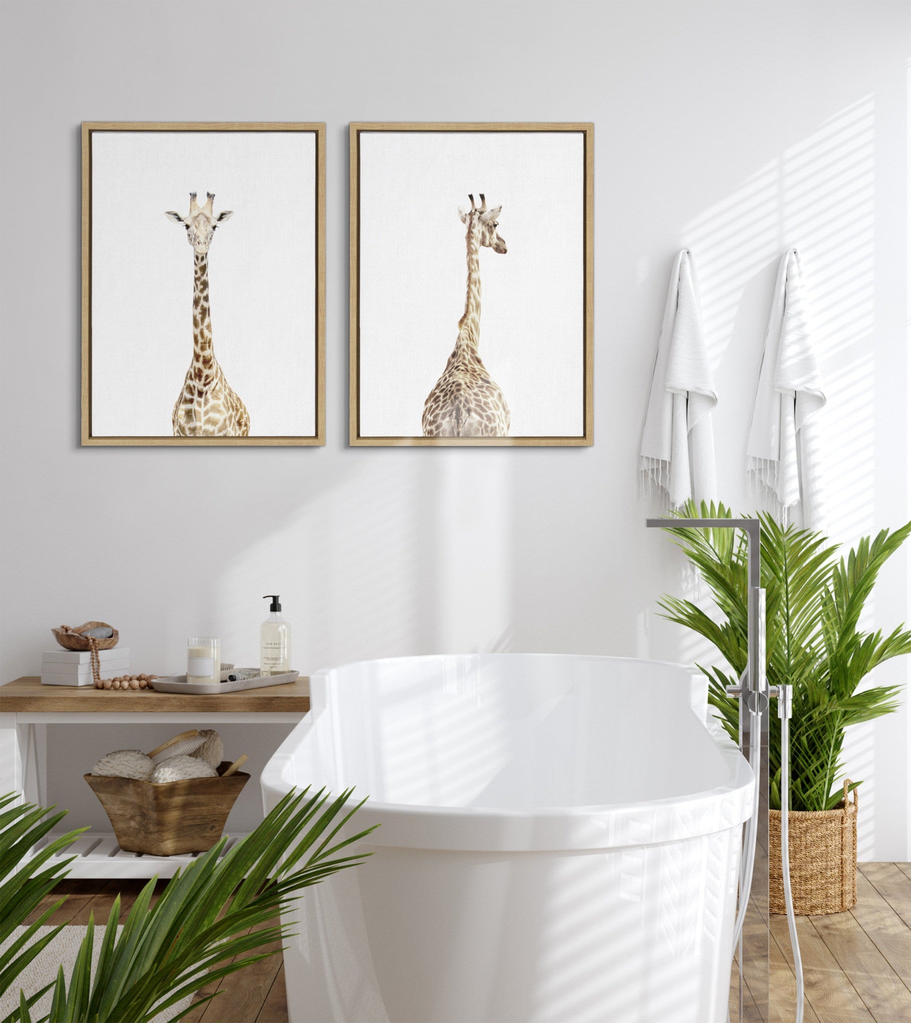 Sylvie Giraffe Front and Back Framed Canvas Set by kateandlaurel - product image 8 for Resin Society