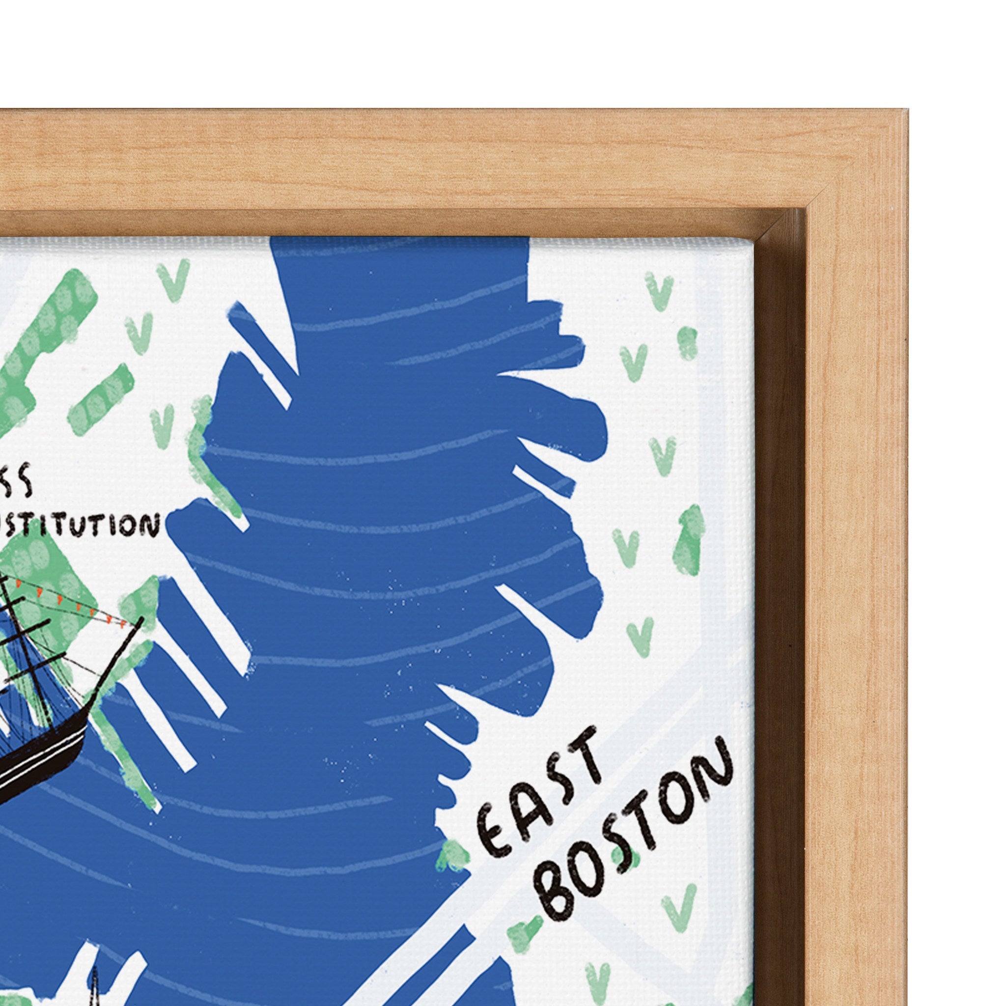 Sylvie Boston Illustration Framed Canvas by kateandlaurel - product image 3 for Resin Society