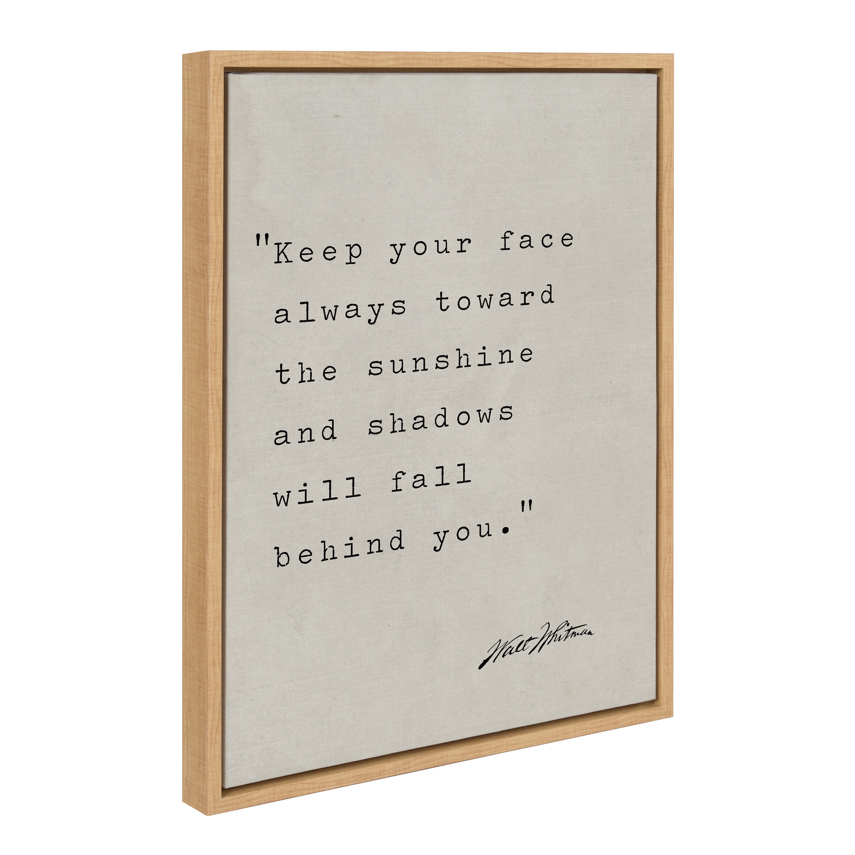 Sylvie Keep Your Face Walt Whitman Framed Canvas by Saint and Sailor Studios