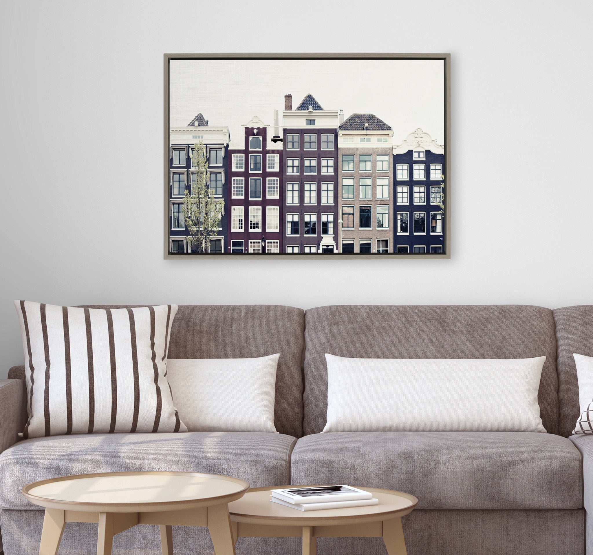 Sylvie Townhouses Framed Canvas by kateandlaurel - product image 7 for Resin Society
