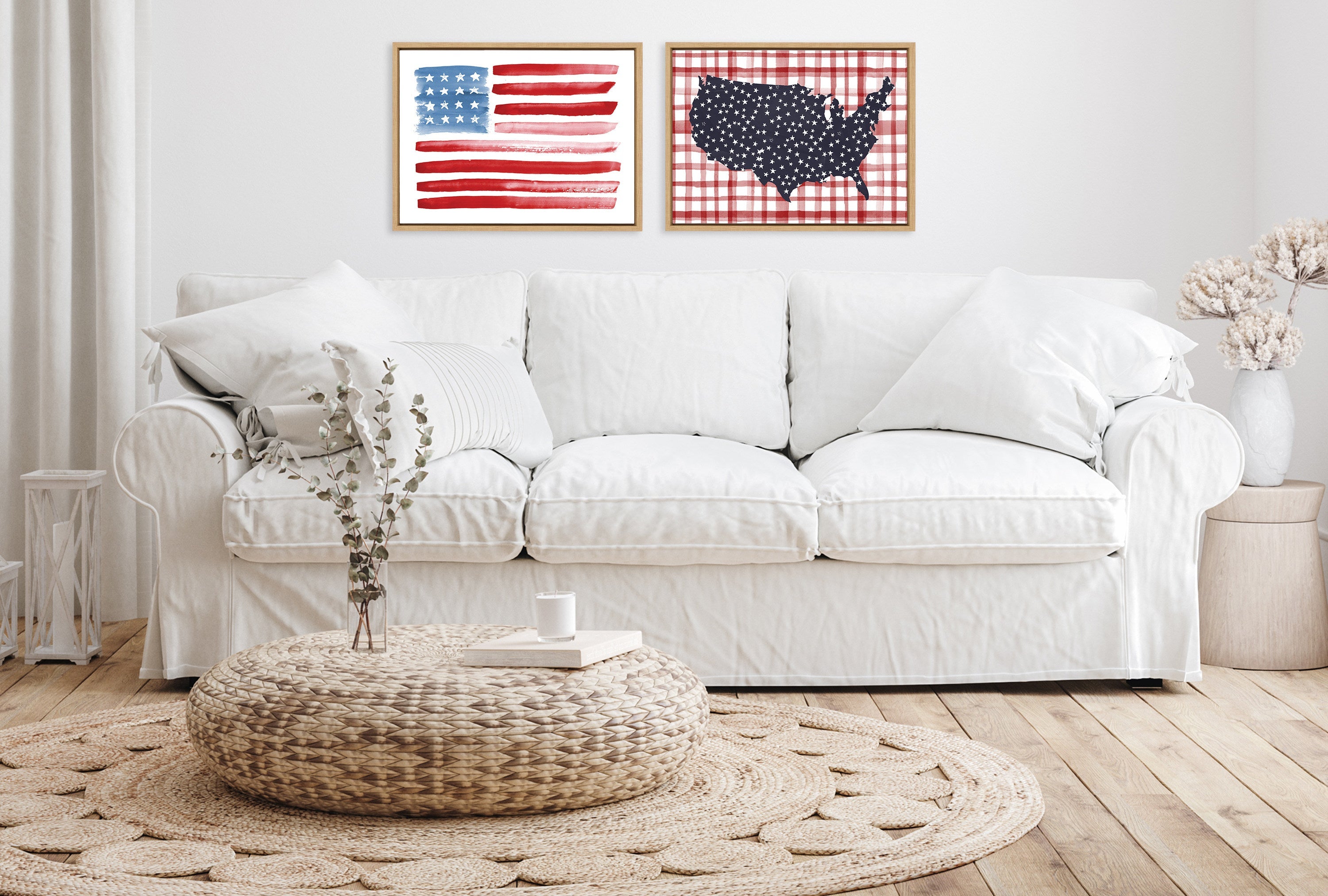 Sylvie Flag Alone Framed Canvas by Sara Berrenson