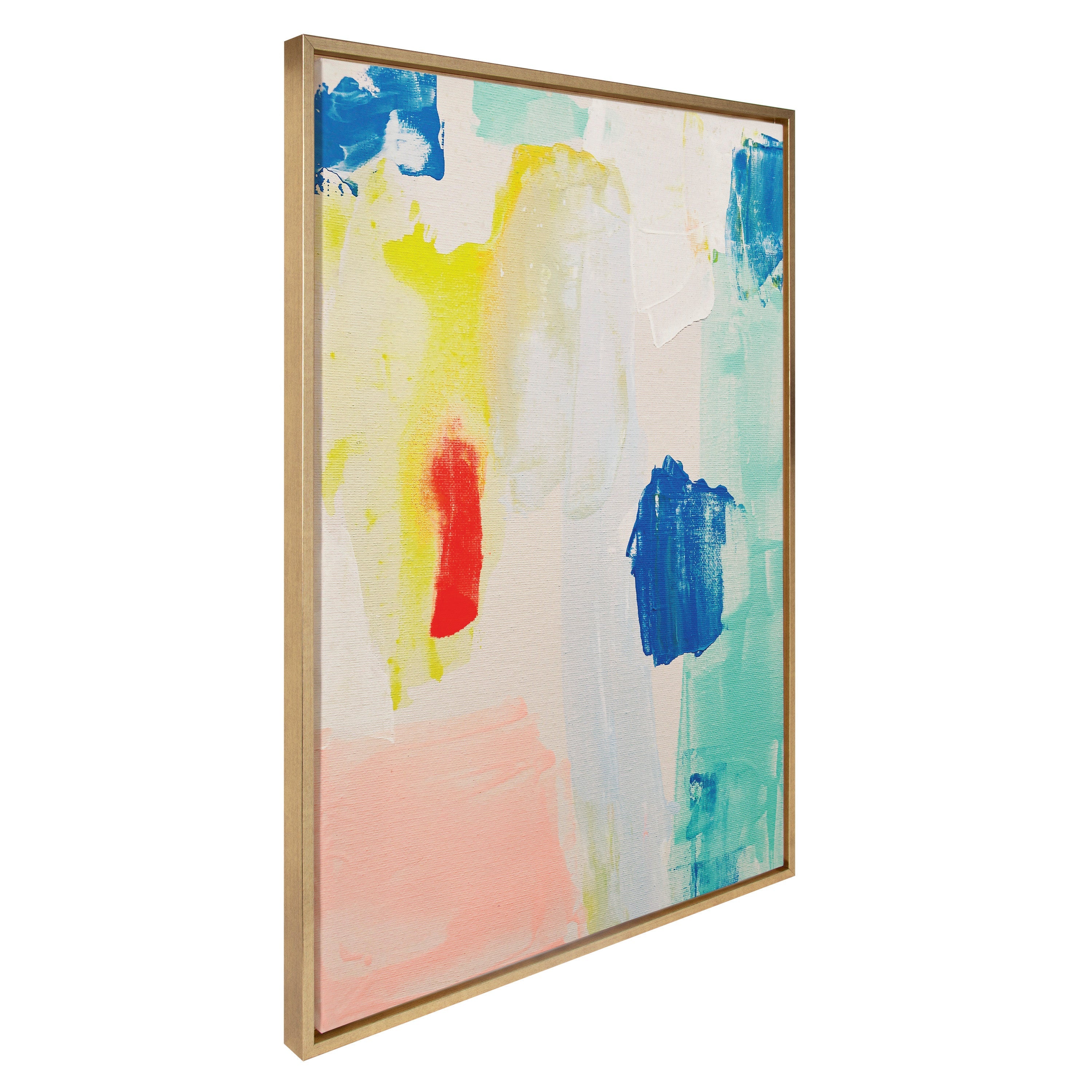 Sylvie Pop of Color II Framed Canvas by Amy Lighthall showing colorful abstract brushstrokes with a gold lightweight frame