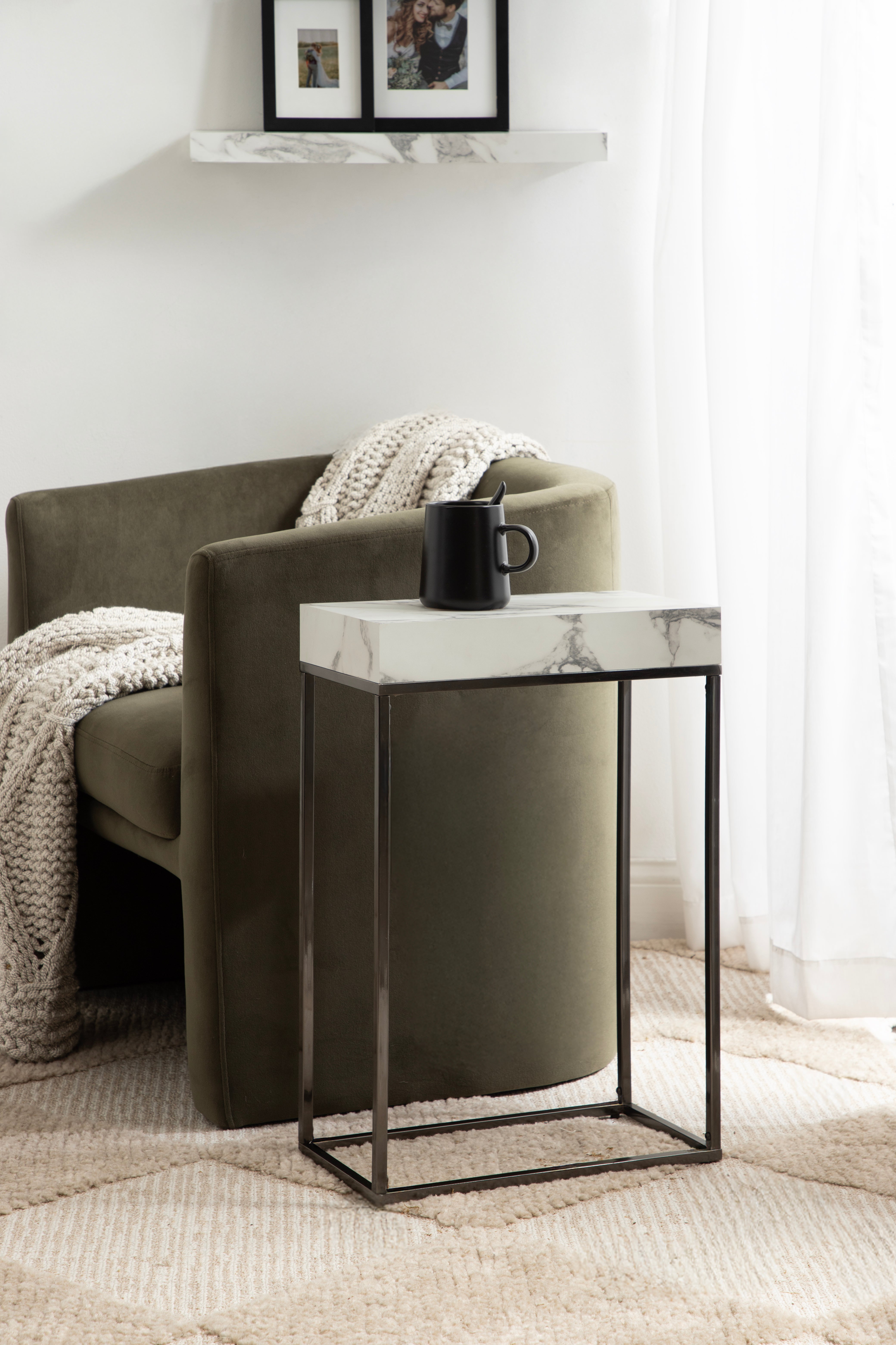 Karlsen Wood and Metal Slim Side Table