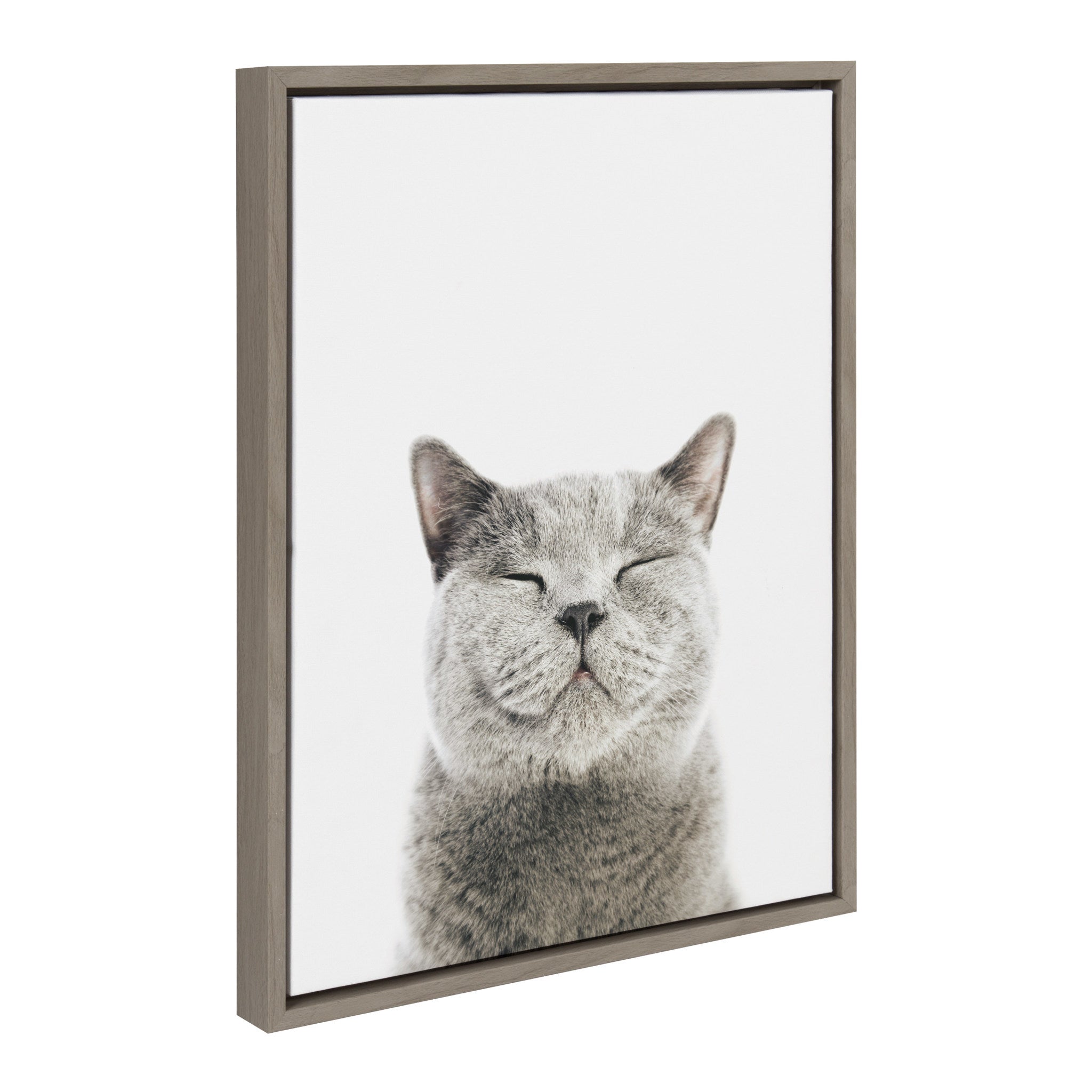 Sylvie Smiling Cat Framed Canvas by Amy Peterson Art Studio