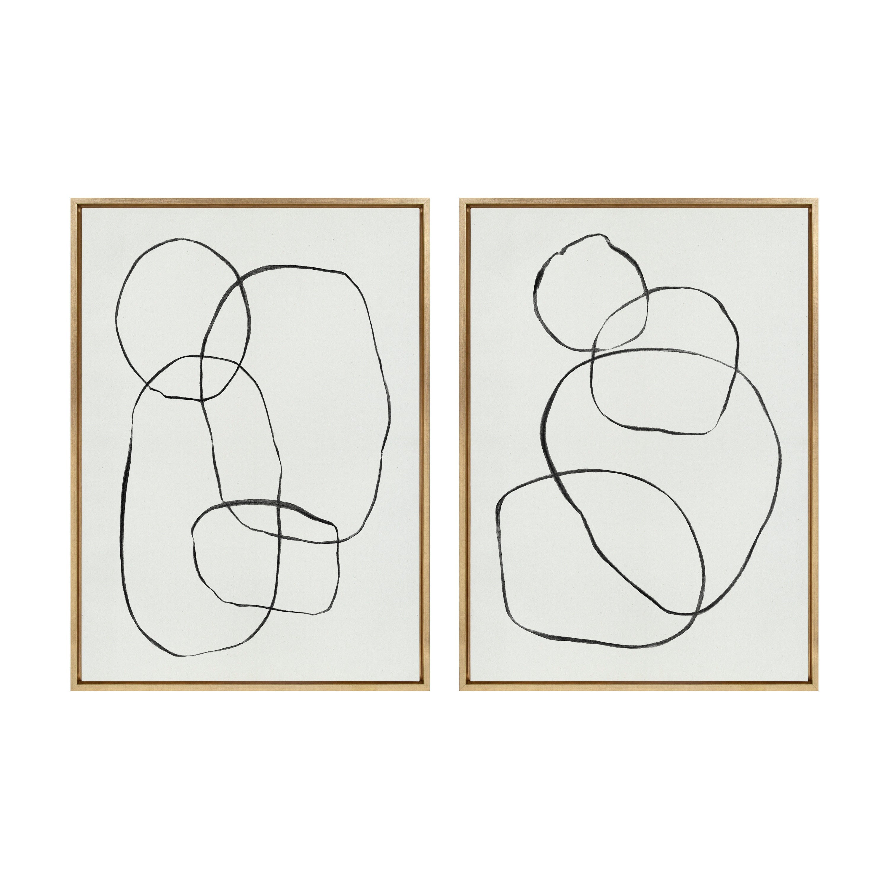 Sylvie Going in Circles Framed Textured Canvas Set by kateandlaurel - main product image for Resin Society