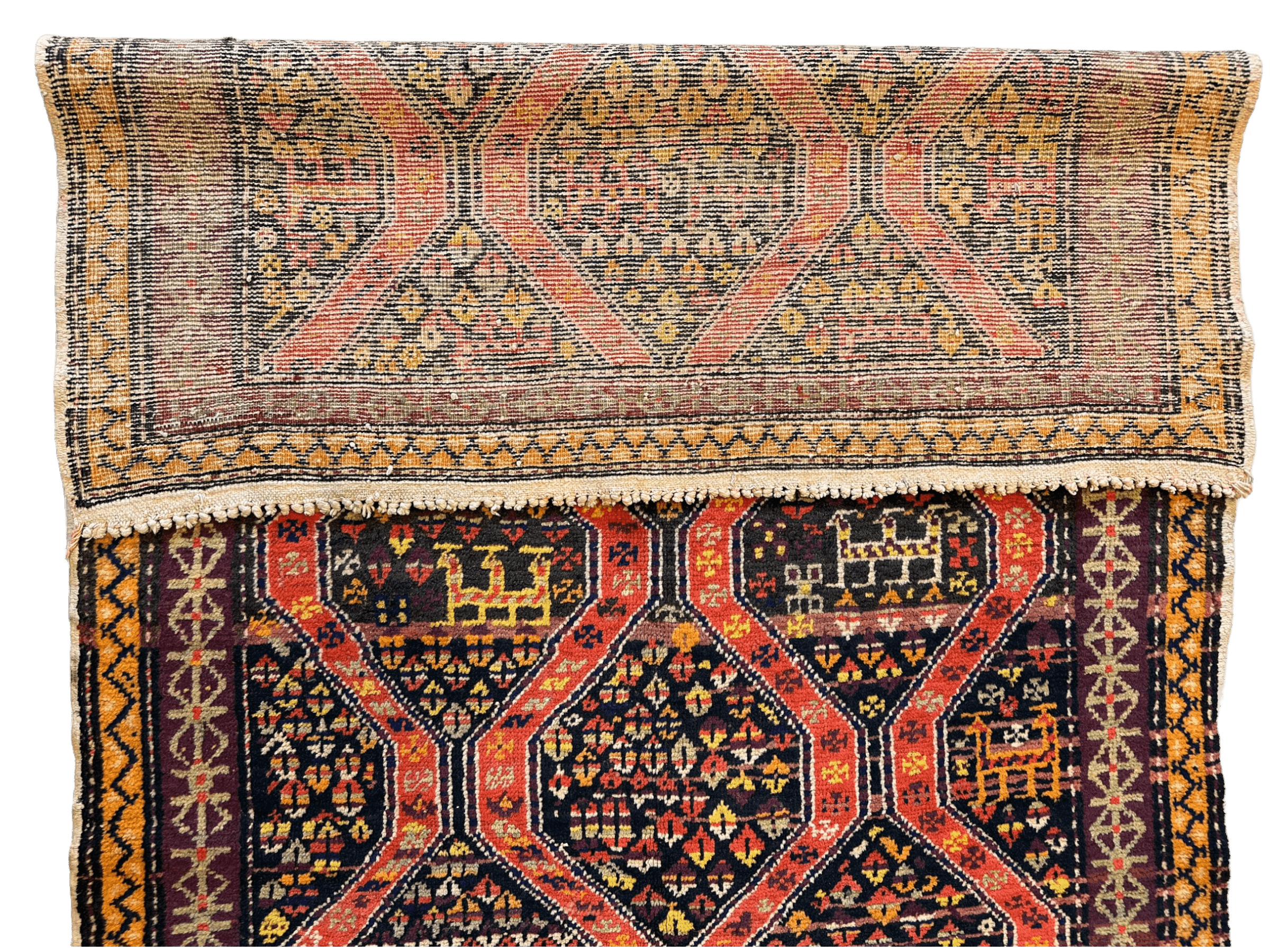 Rare Antique Handmade Caucasian Kazak Rug 4’ x 9’ by Rugistan - product image 6 for Resin Society