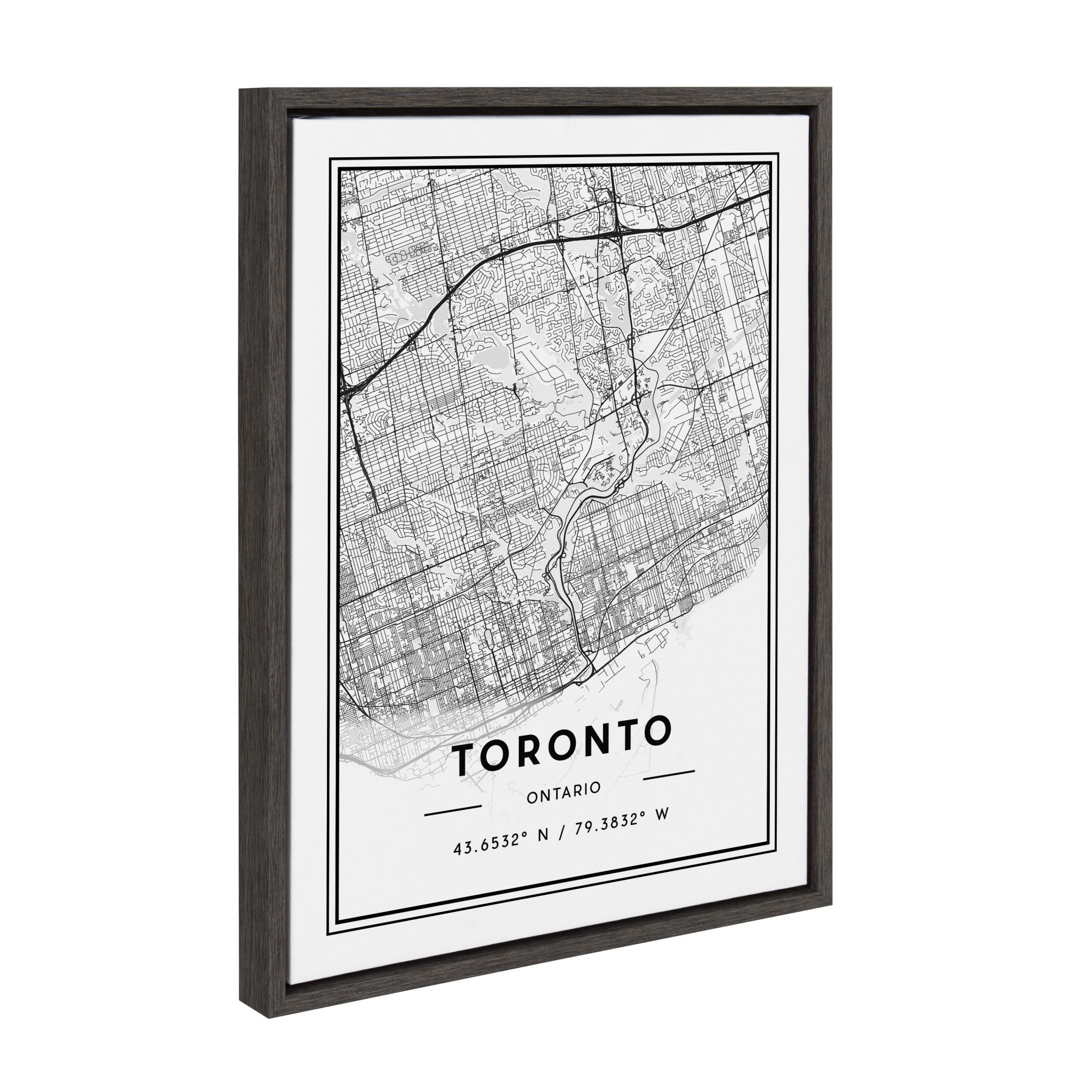 Sylvie Toronto Modern Map Framed Canvas by kateandlaurel - product image 2 for Resin Society