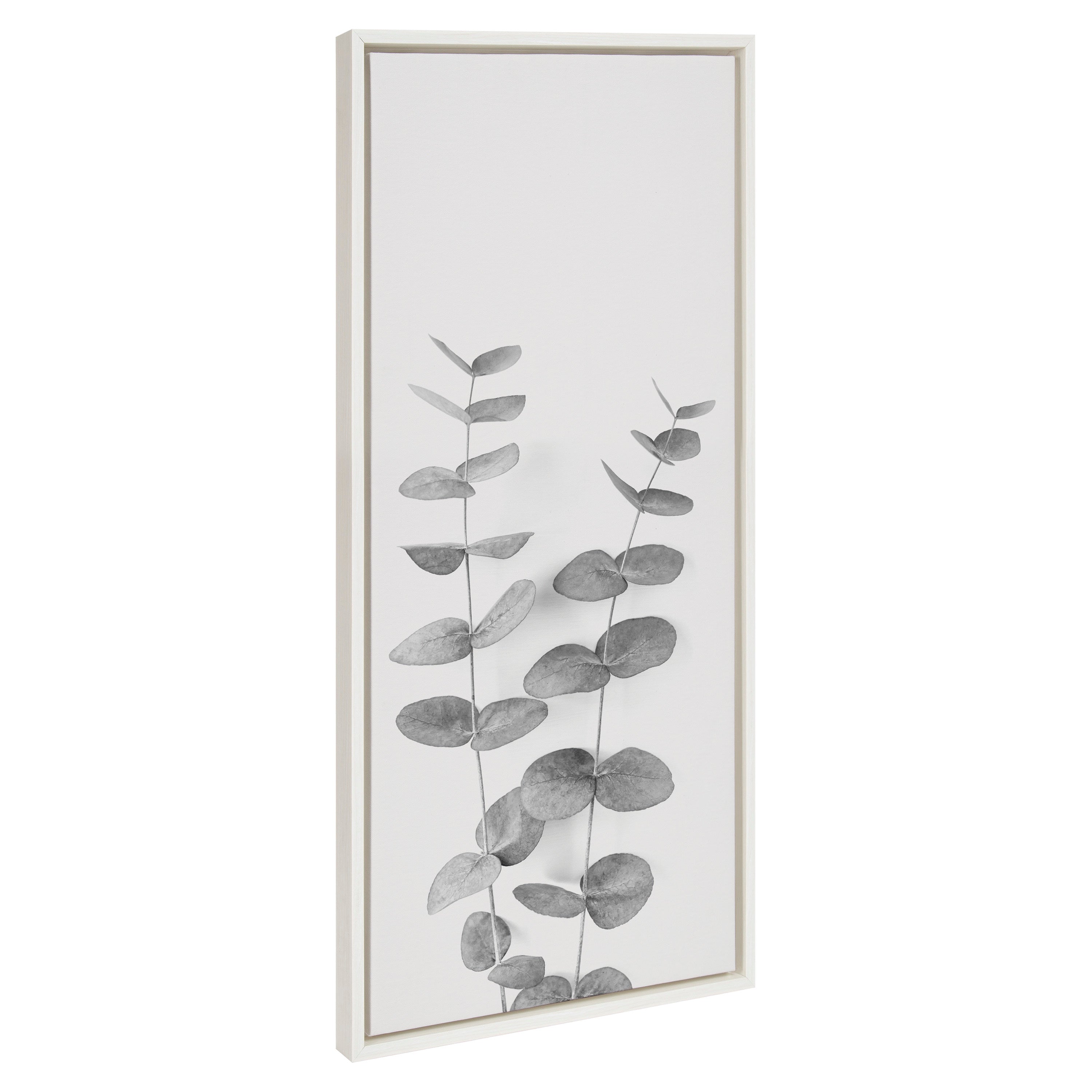 Sylvie Eucalyptus Botanical II Gray and Soft White Framed Canvas by The by kateandlaurel - product image 7 for Resin Society