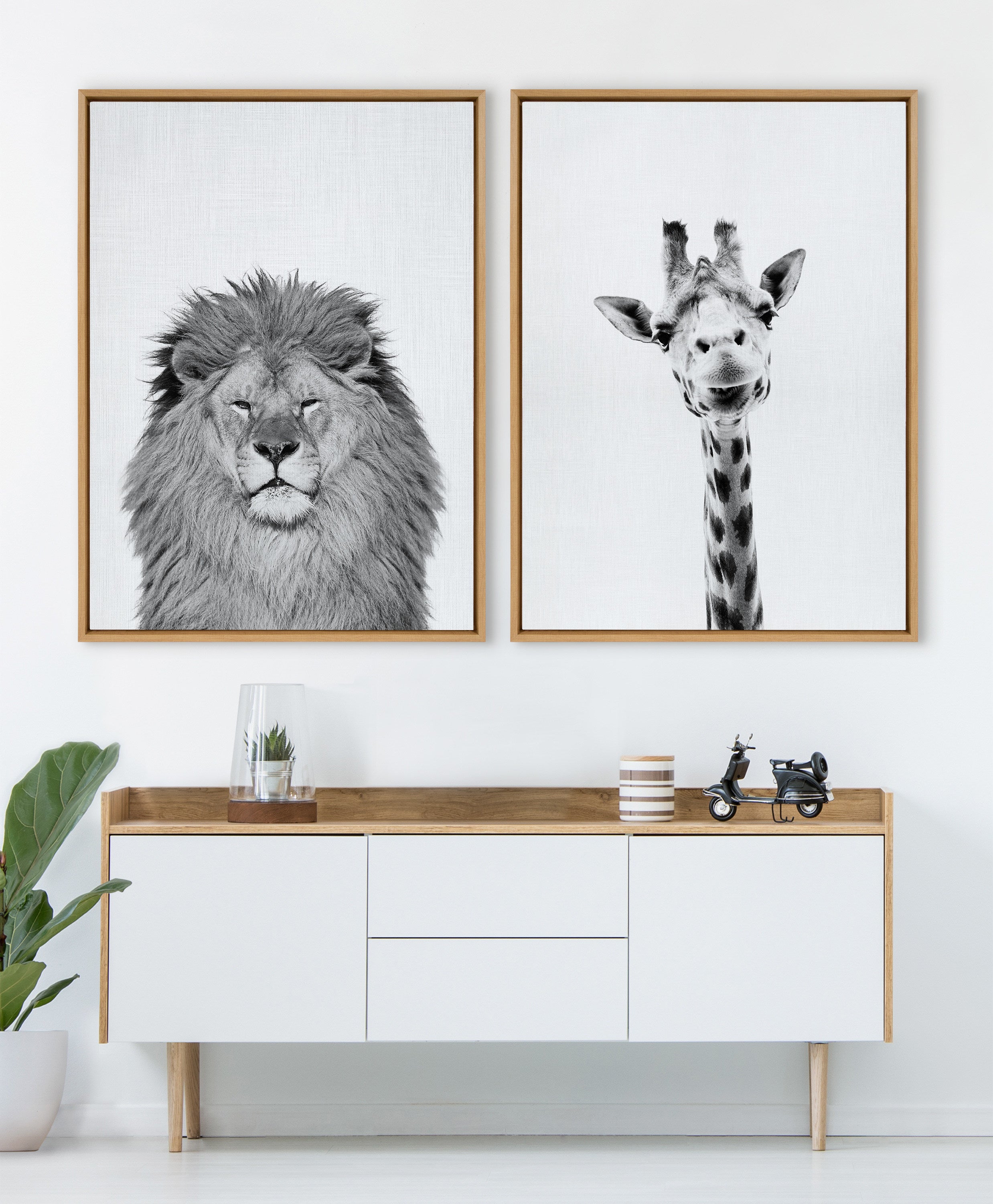 Sylvie Giraffe Framed Canvas by Simon Te of Tai Prints by kateandlaurel - product image 4 for Resin Society