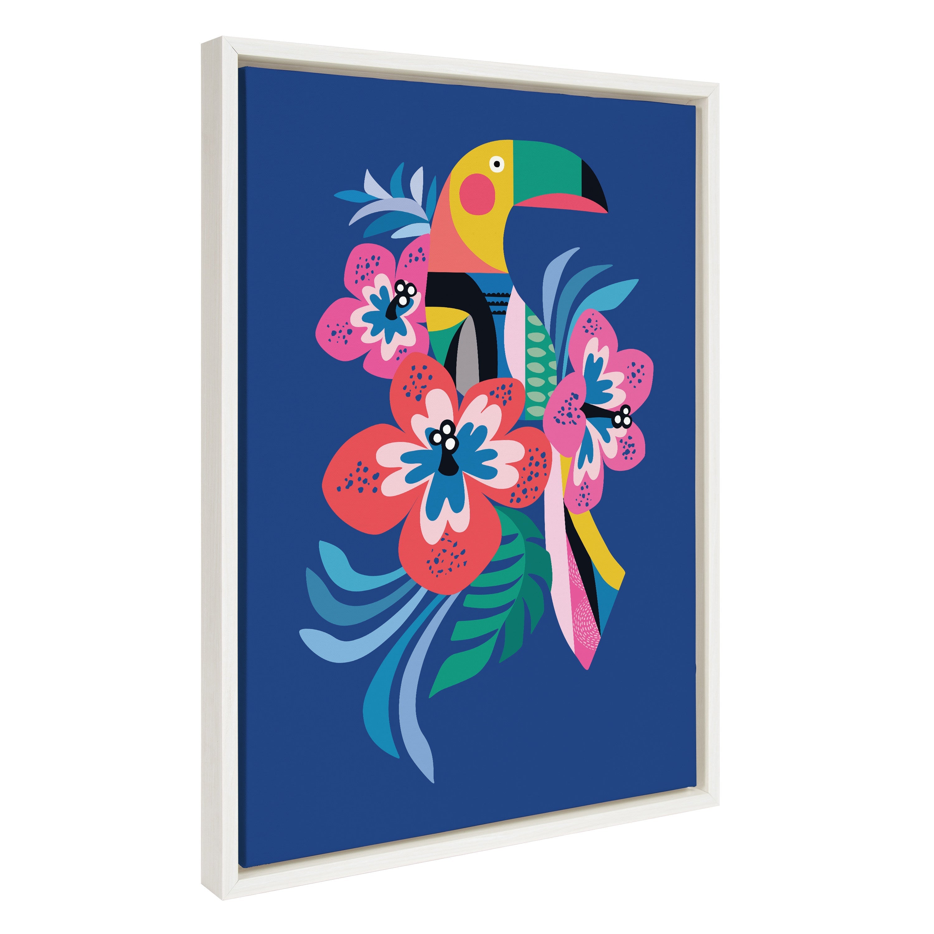 Sylvie Mid Century Modern Hibiscus Framed Canvas by kateandlaurel - product image 10 for Resin Society