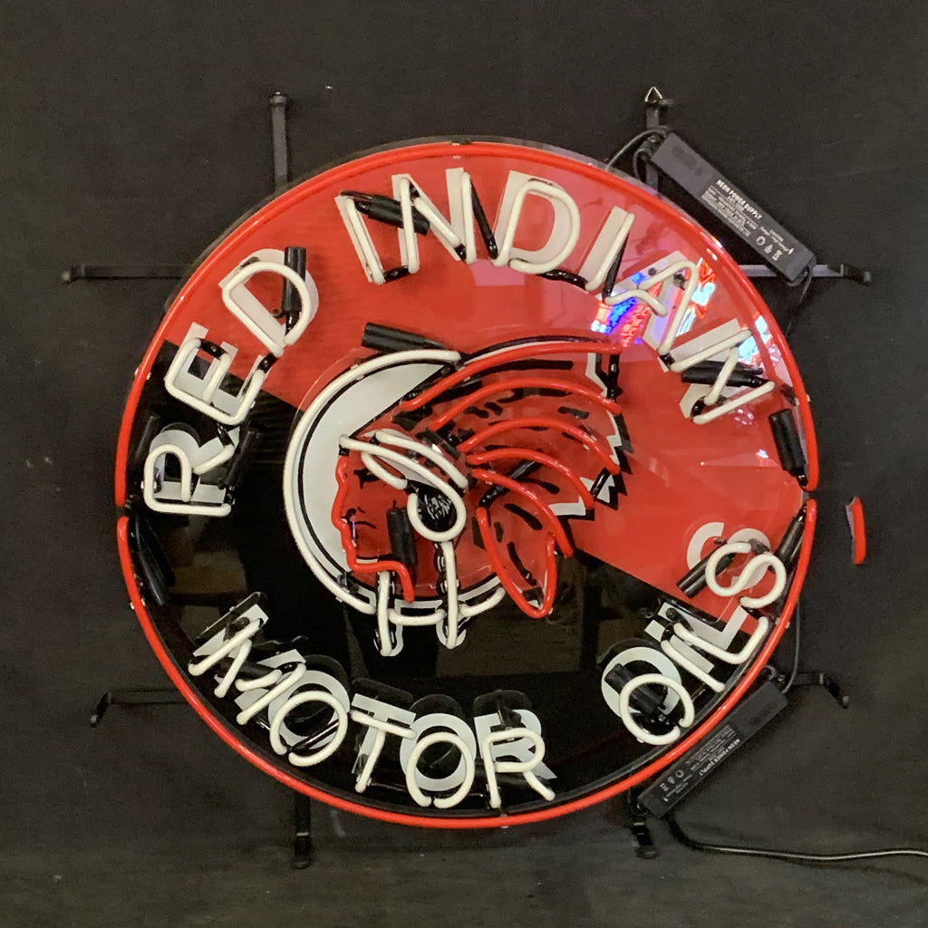 Red Indian Motor Oils Neon Sign Light by Neon Signs Land - product image 4 for Resin Society