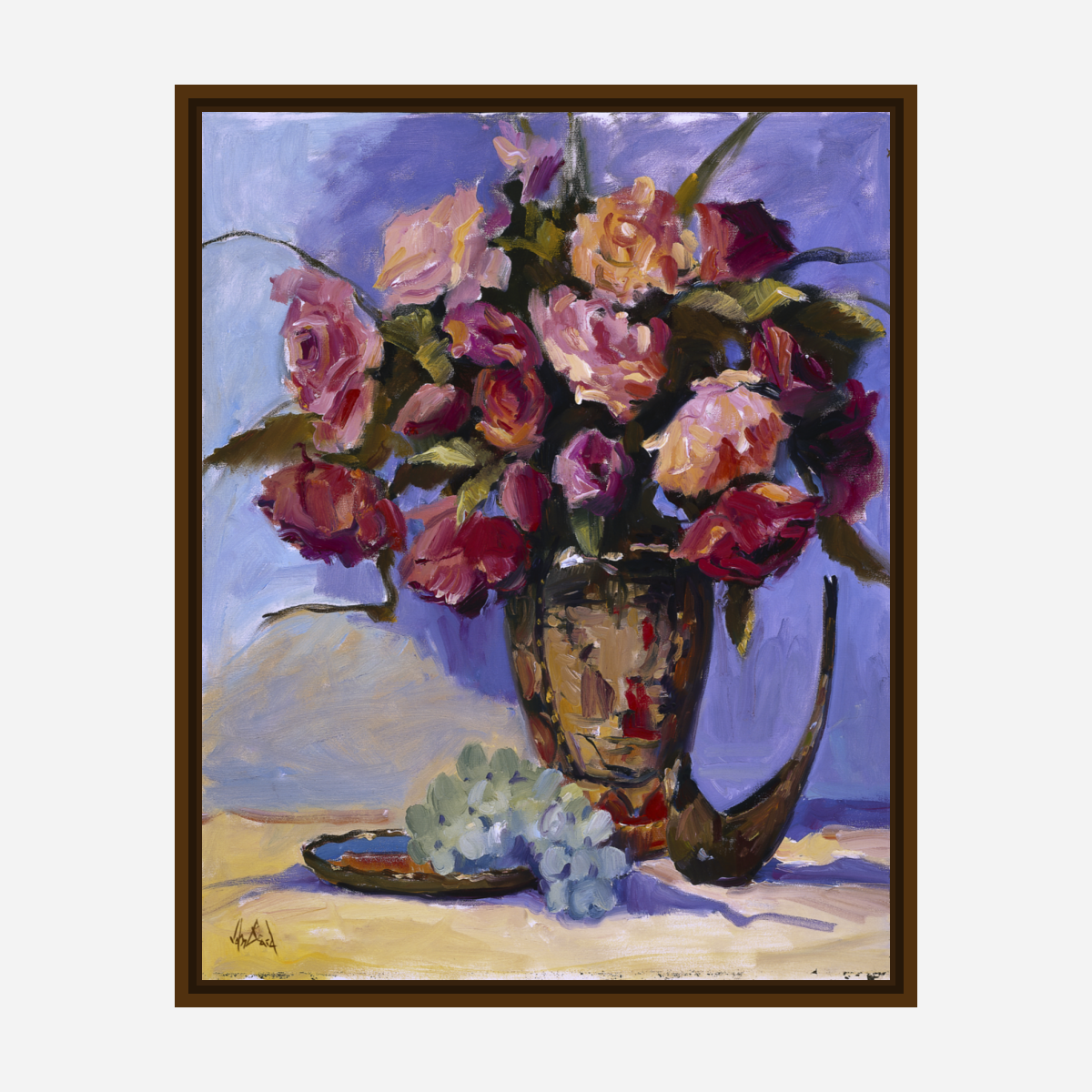 Red Roses Artist Enhanced Canvas Print by John Beard Collection - product image 7 for Resin Society