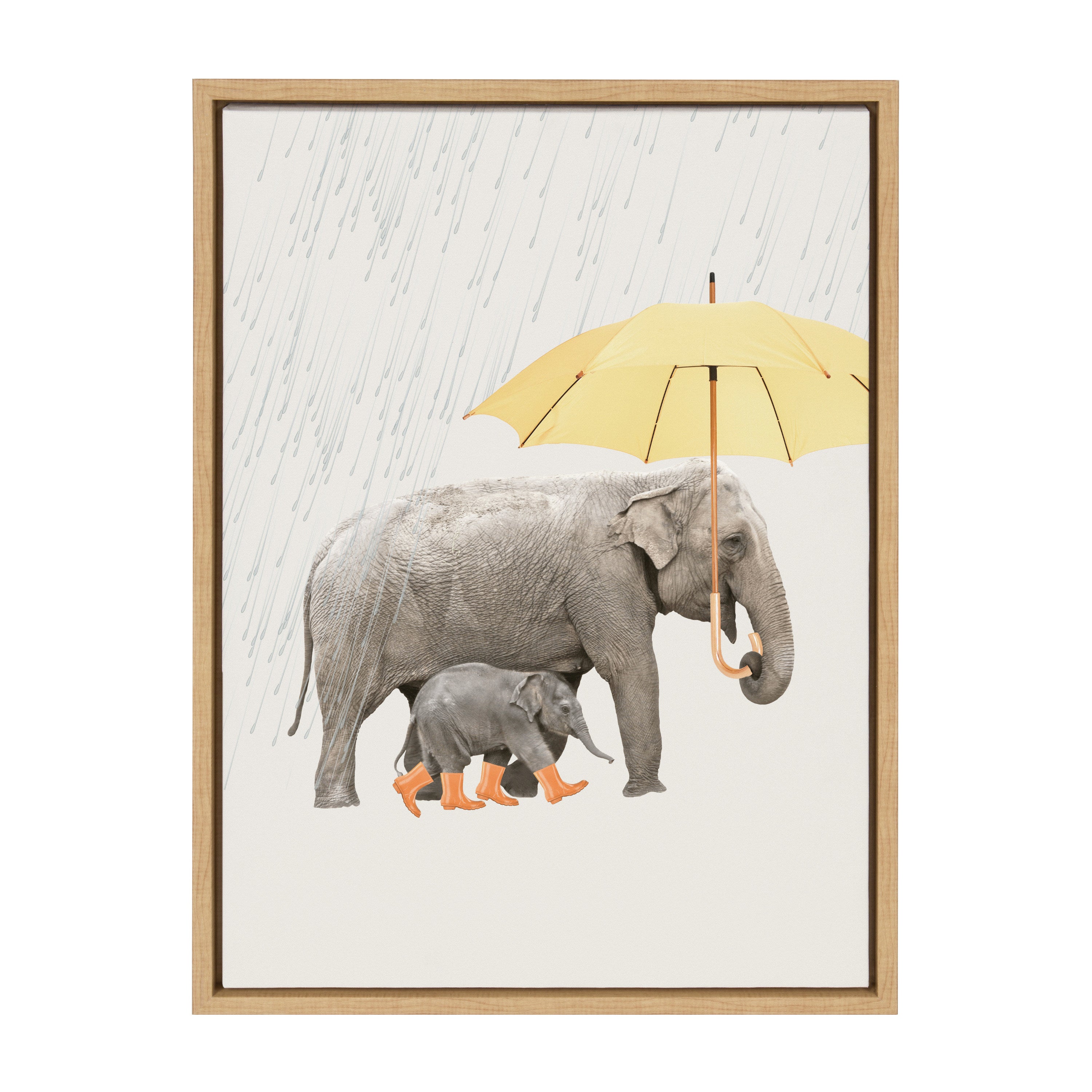 Sylvie Under the Rain Framed Canvas by July Art Prints