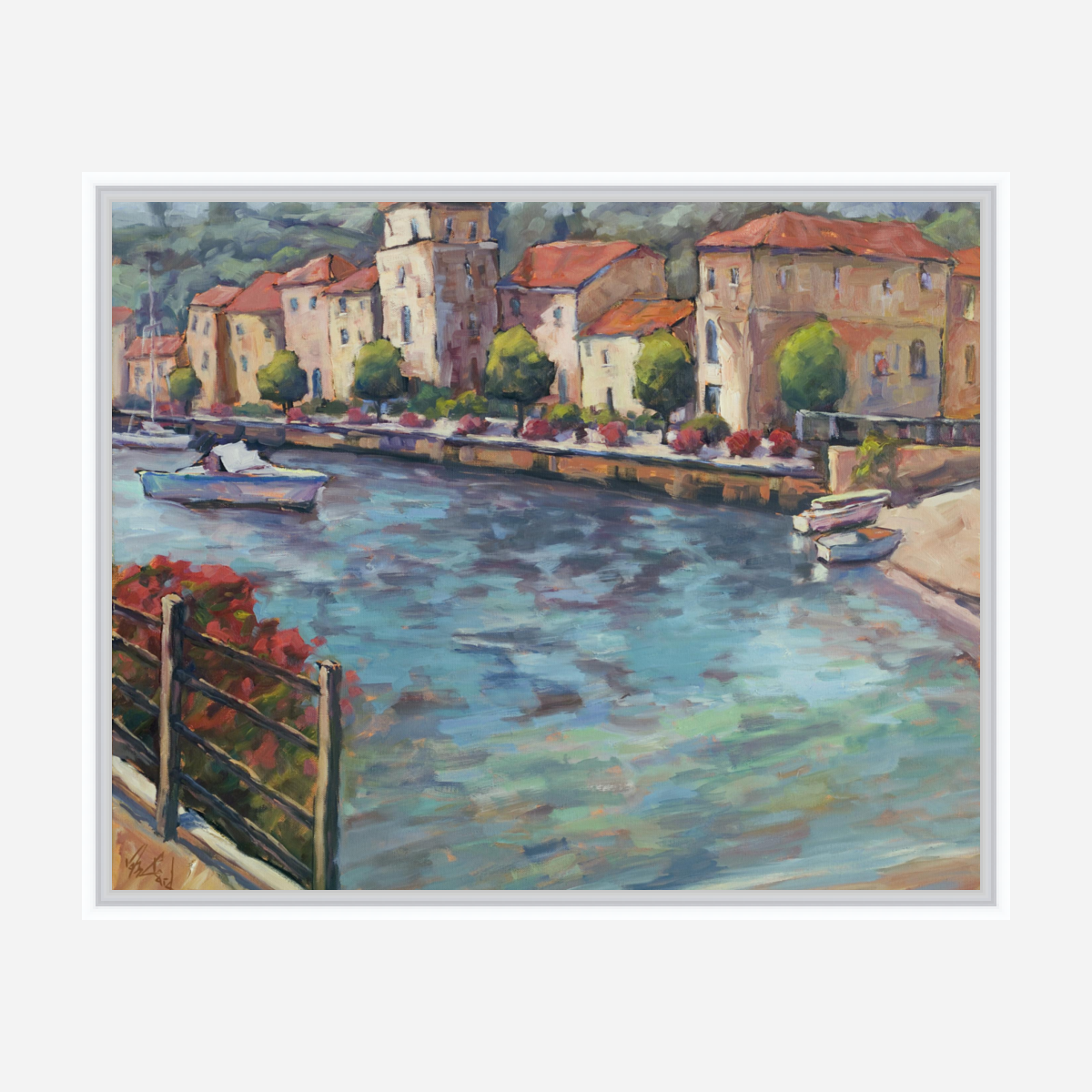 Riverside Artist Enhanced Canvas Print by John Beard Collection - product image 3 for Resin Society