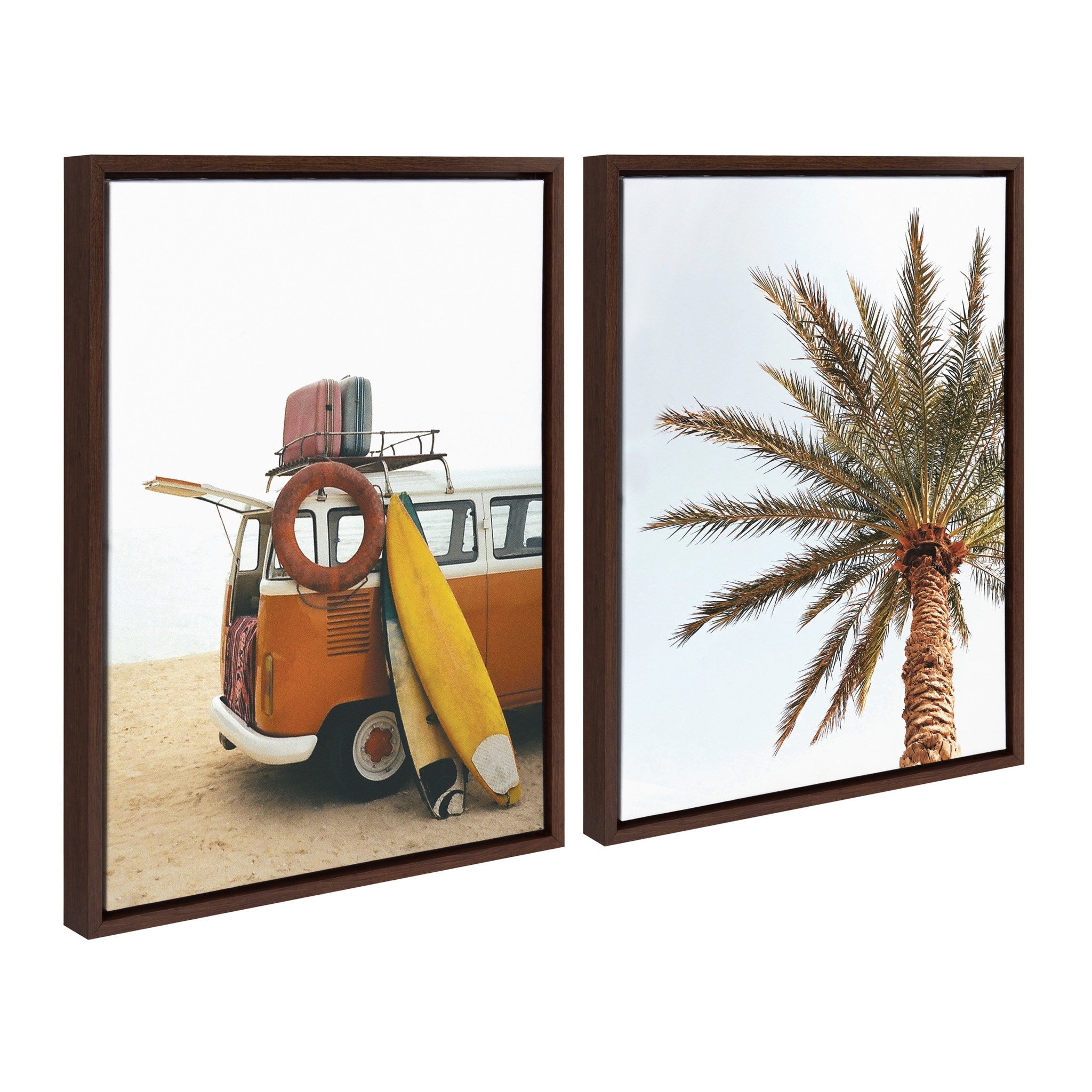 Sylvie Surfboard Paradise Framed Canvas Set by The Creative Bunch Studio by kateandlaurel - product image 2 for Resin Society