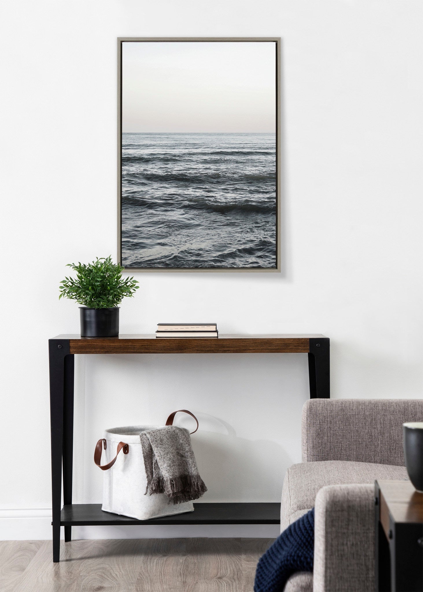 Sylvie Calm Ocean Vibes Framed Canvas by Vidal Hernandez by kateandlaurel - product image 6 for Resin Society