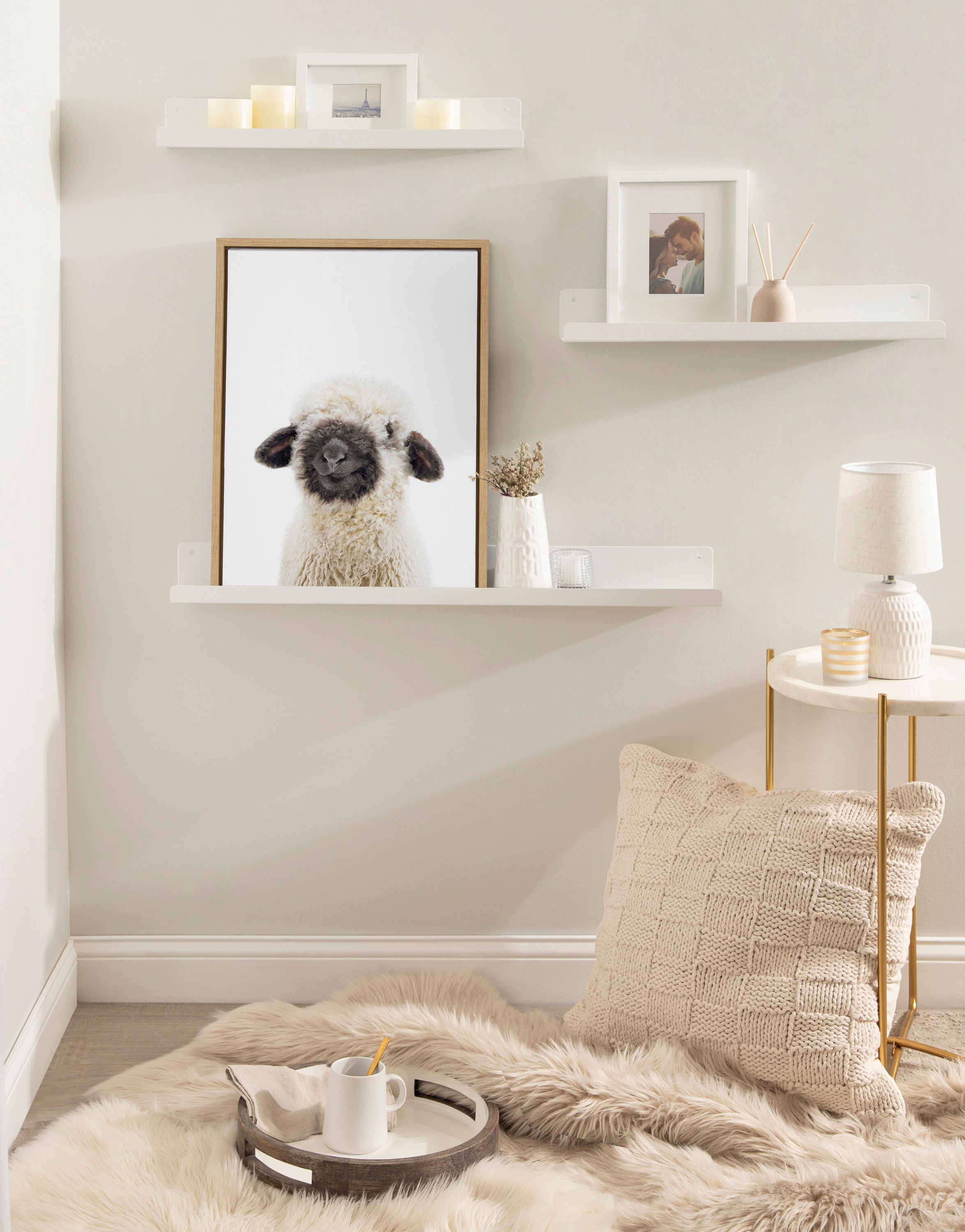 Sylvie Animal Studio Black Nosed Sheep Framed Canvas by Amy Peterson Art Studio