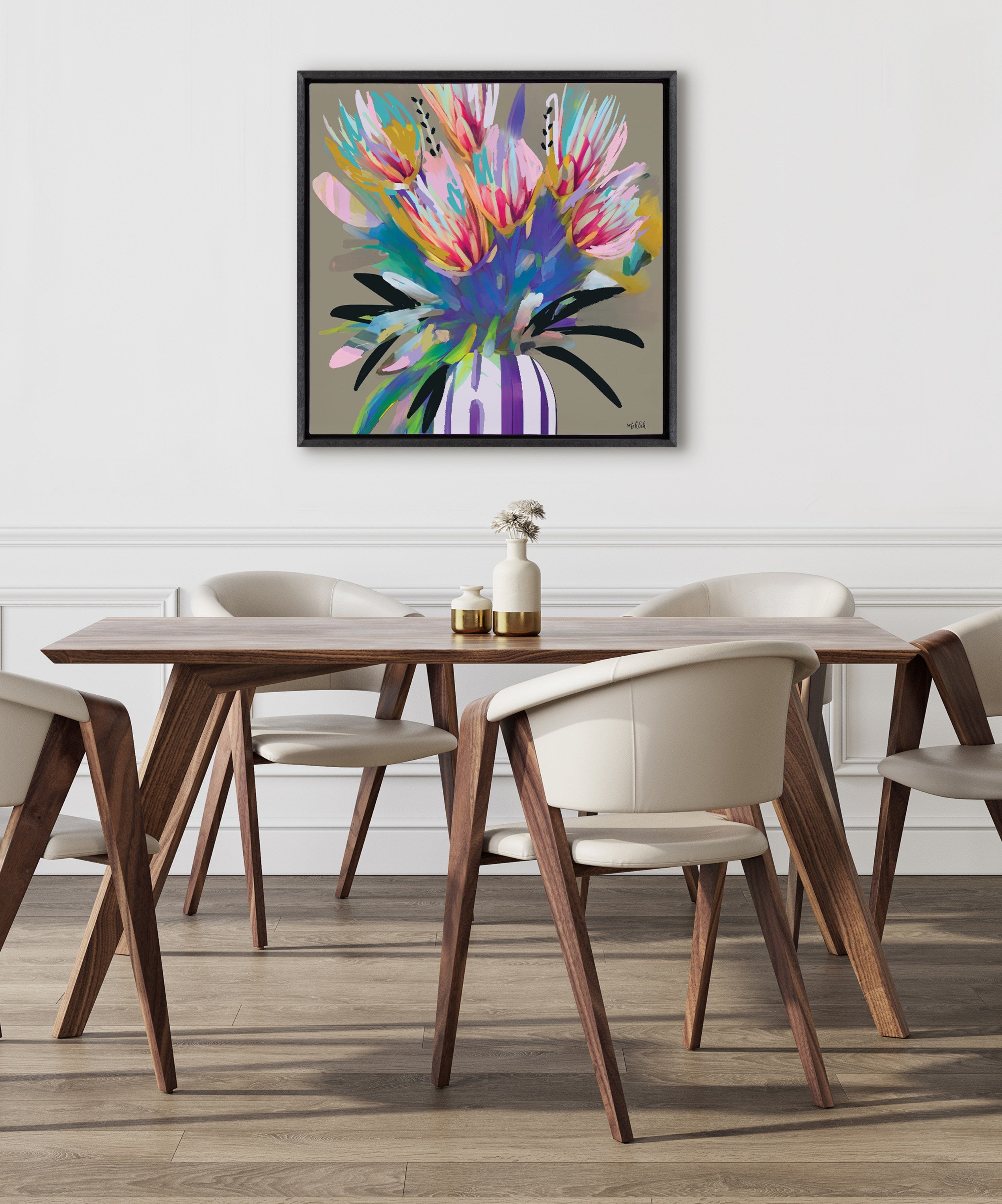 Sylvie Bright Flowers Framed Canvas by Inkheart Designs