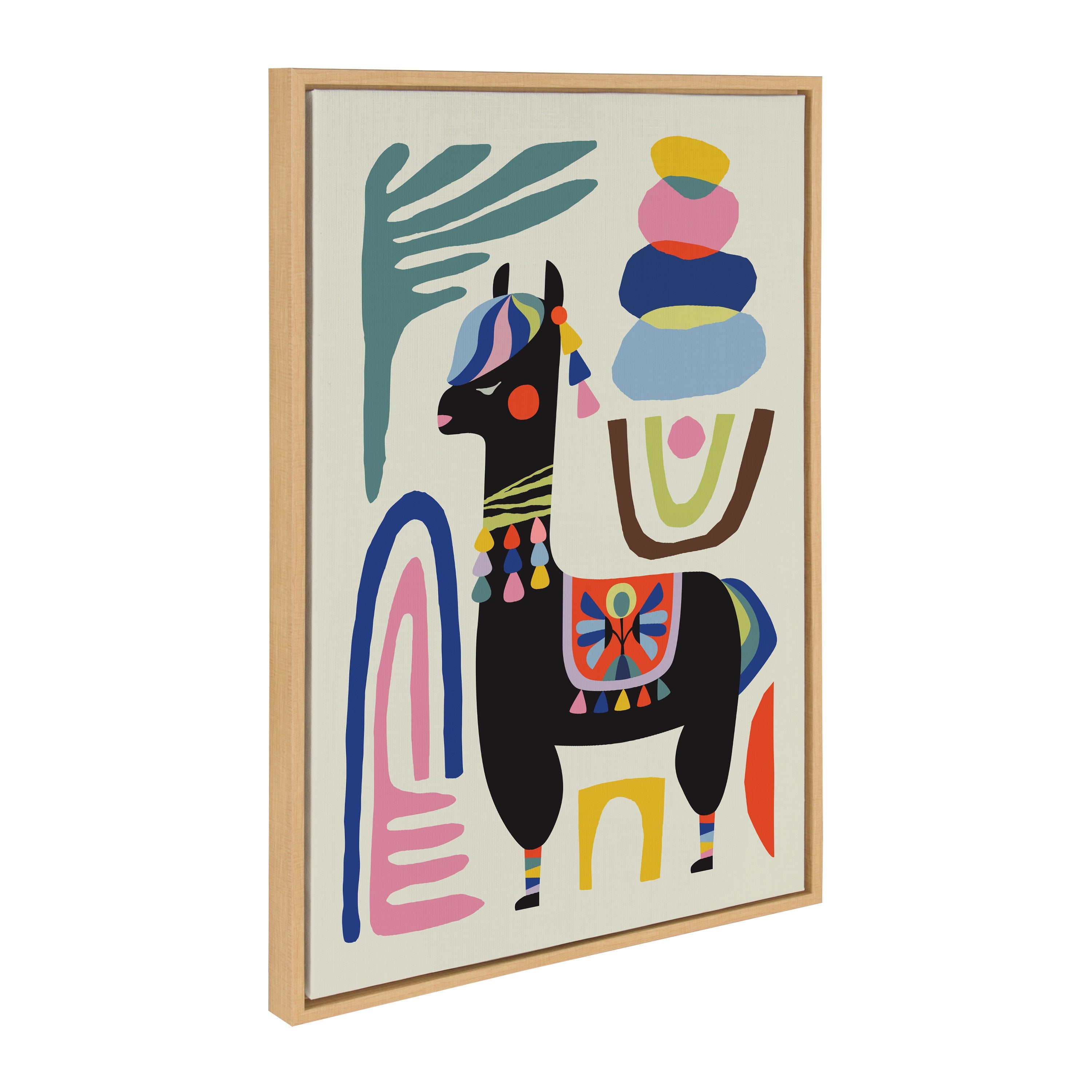 Sylvie Llama Mesatawe Framed Canvas by kateandlaurel - product image 9 for Resin Society