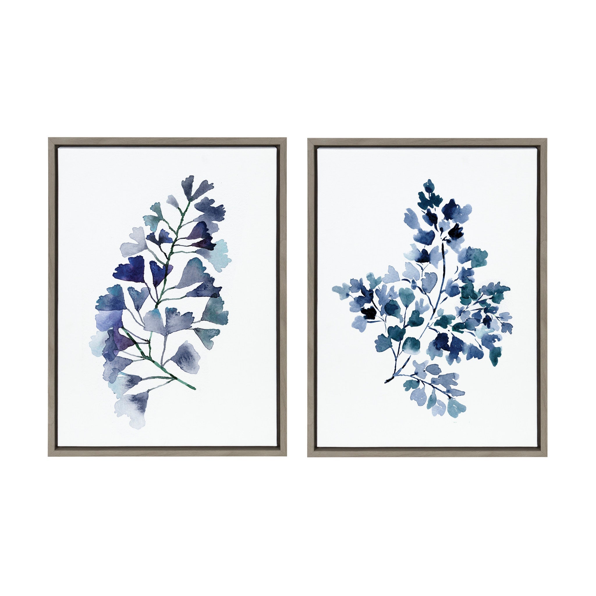 Sylvie Botanical Split Fern Indigo and Botanical Maiden Indigo Framed by kateandlaurel - product image 2 for Resin Society