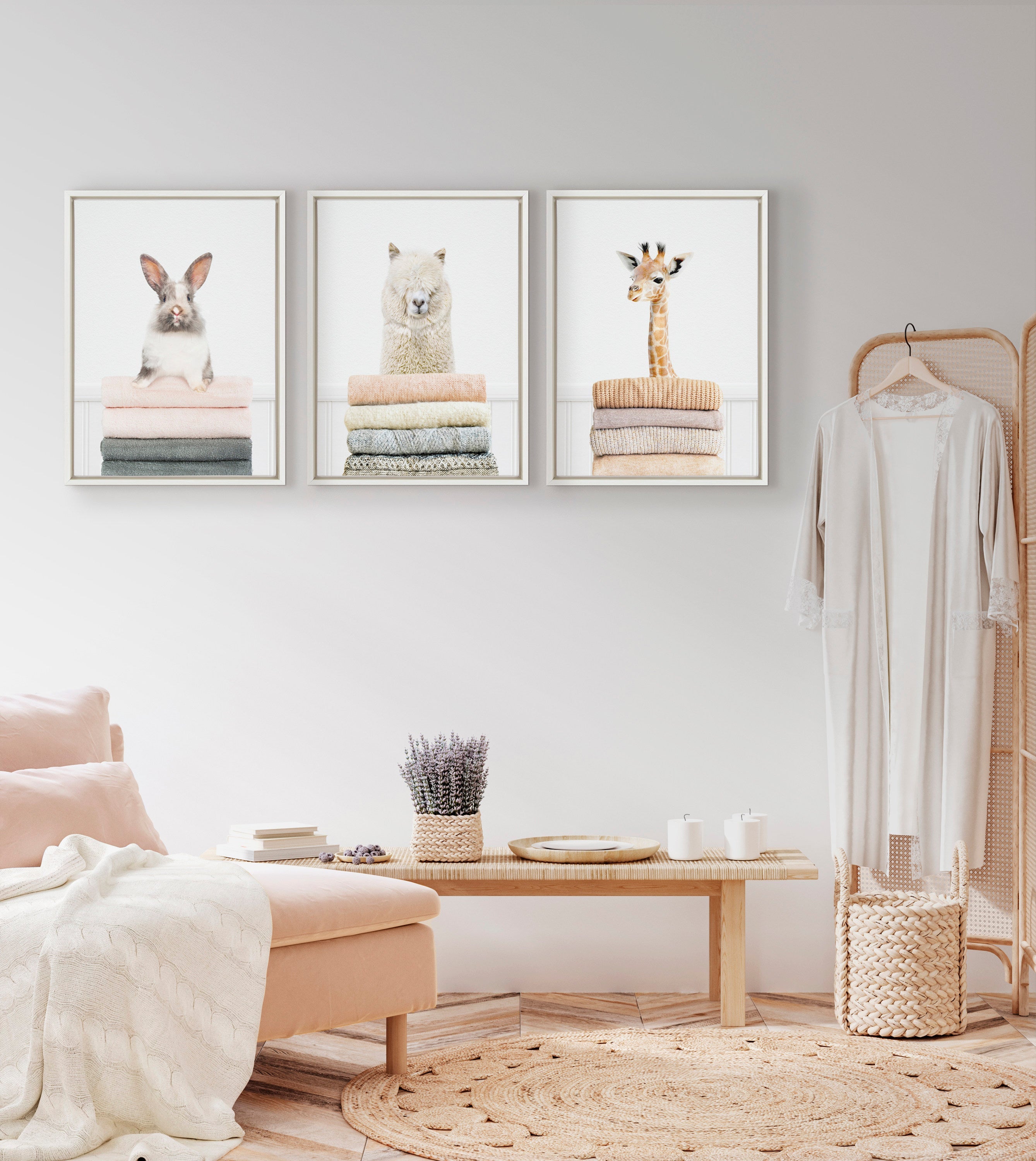 Sylvie Fold Bunny Framed Canvas by kateandlaurel - product image 5 for Resin Society