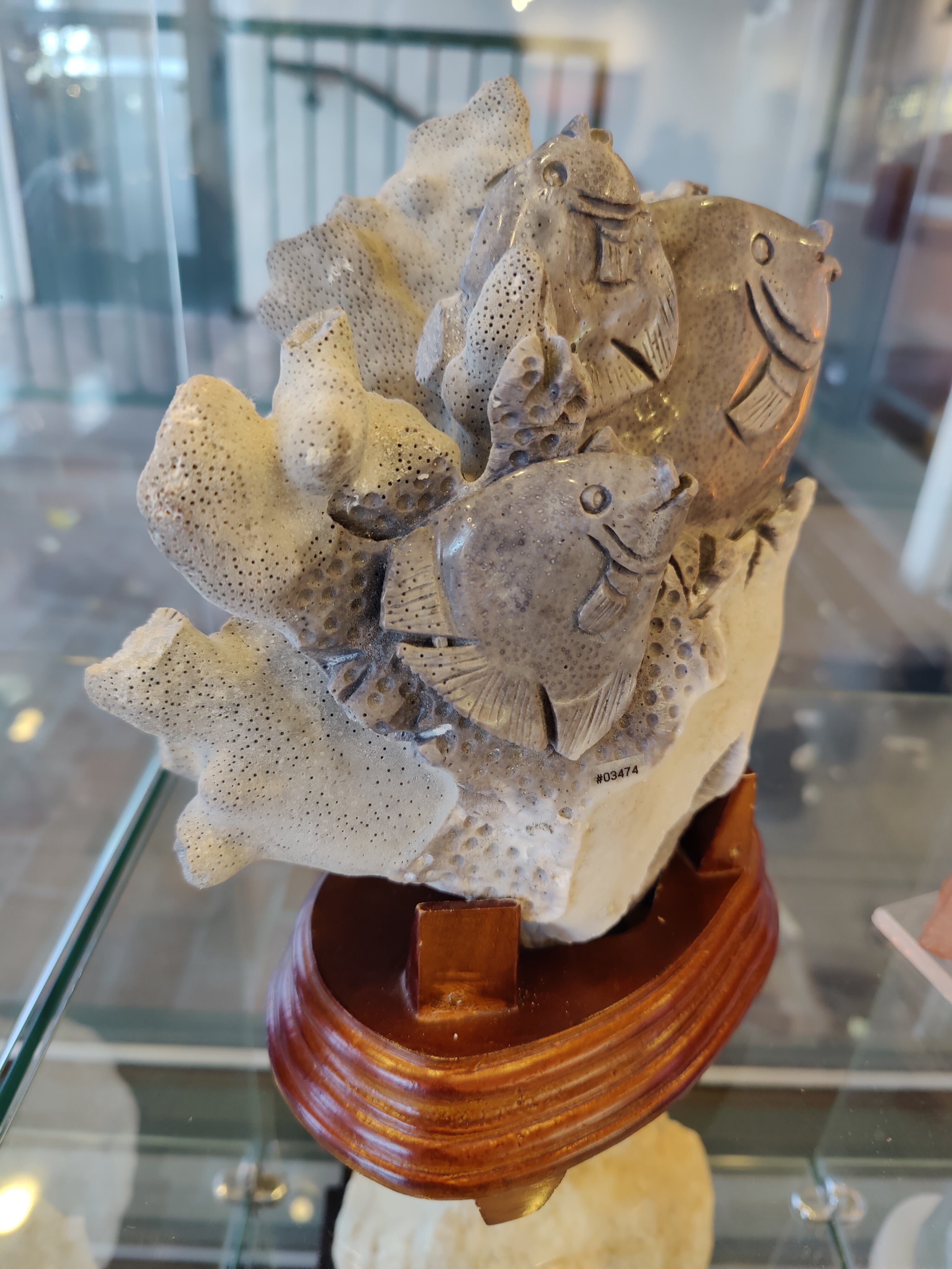 Blue Coral Reef Fish Life Carving by Rare Earth Gallery - product image 2 for Resin Society